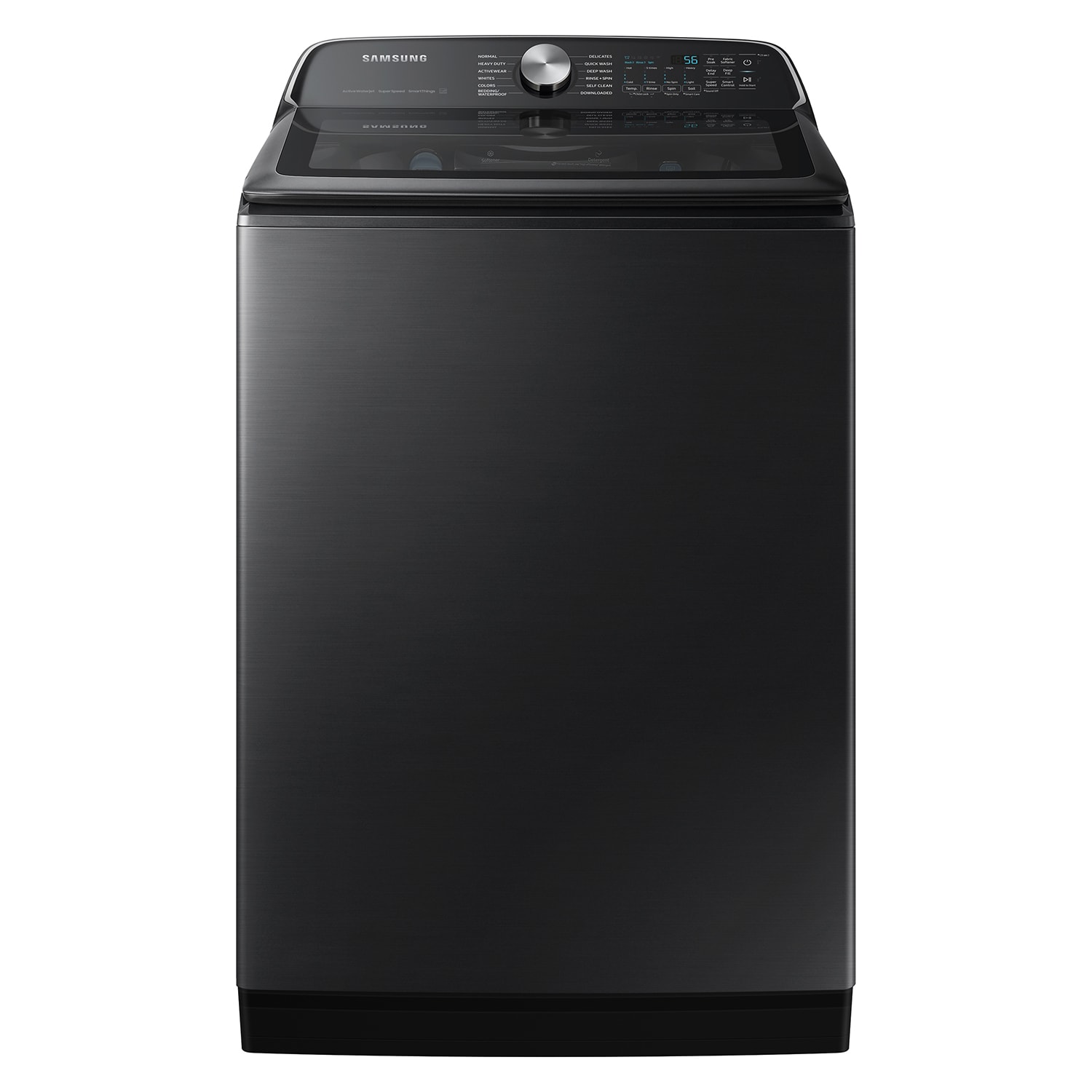Lavadora de carga superior de alta eficiencia de 5.4 pies cúbicos con agitador inteligente compatible con tecnología Smart (Negro Cepillado) CERTIFICADA ENERGY STAR WA54CG7105AV