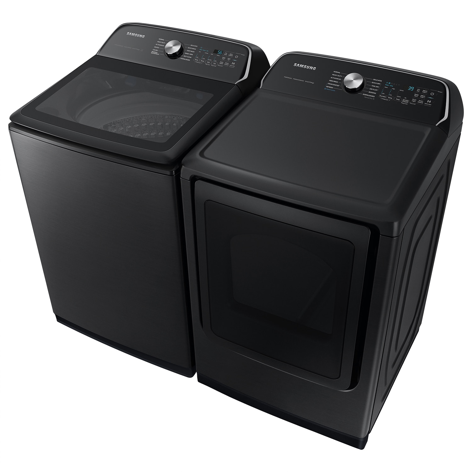 Lavadora de carga superior de alta eficiencia de 5.4 pies cúbicos con agitador inteligente compatible con tecnología Smart (Negro Cepillado) CERTIFICADA ENERGY STAR WA54CG7105AV