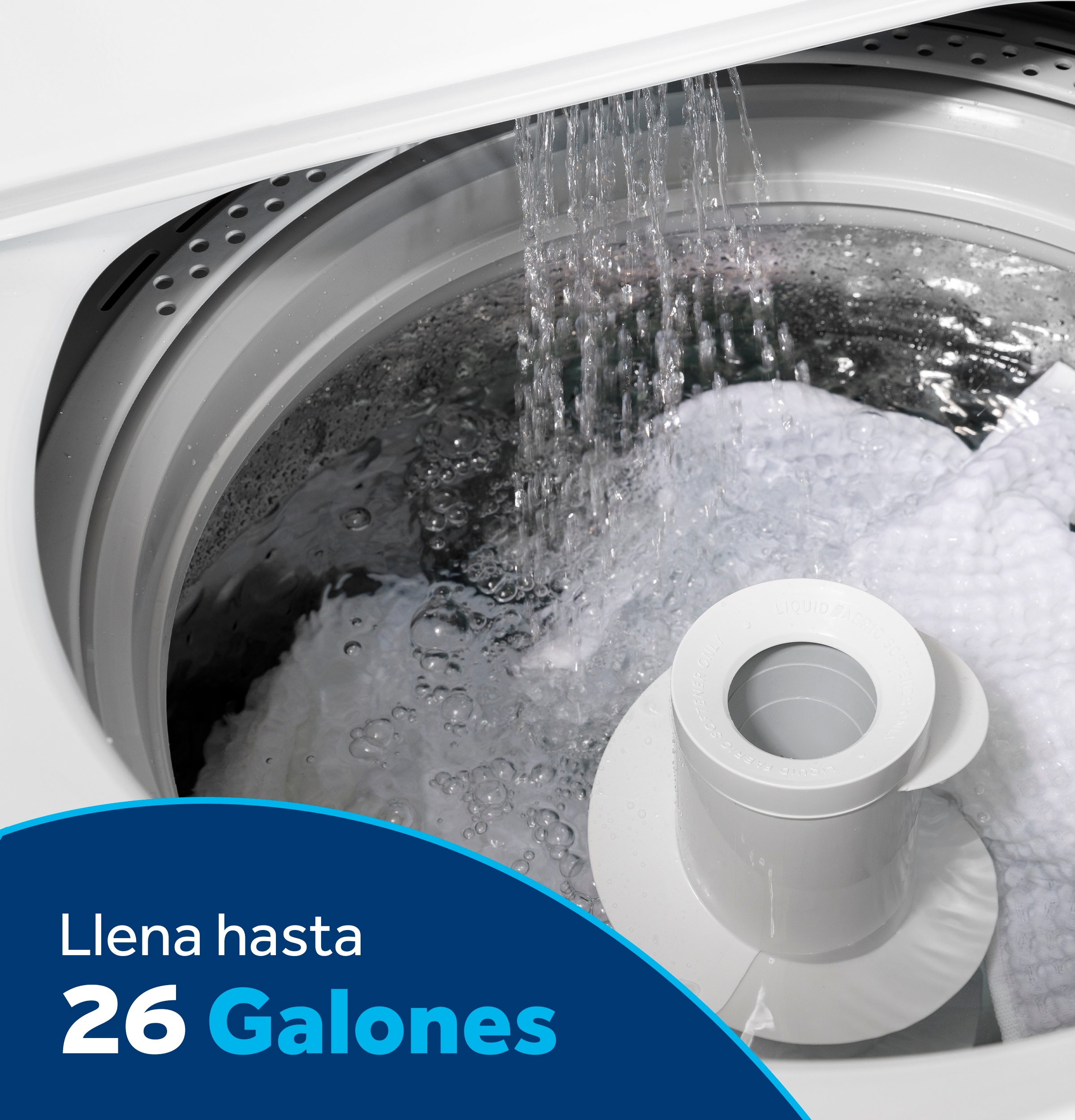 Panel de control en español para lavadora de carga superior de alta eficiencia con agitador de 4.5 pies cúbicos (blanco) ETW485ASWWB.