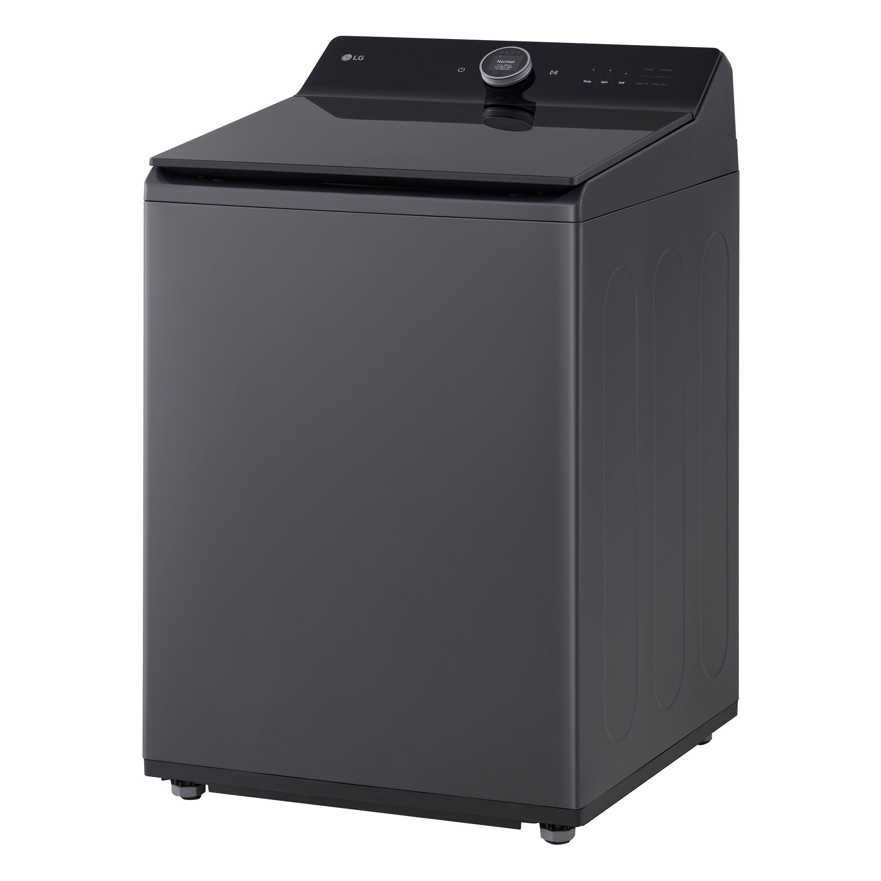 Lavadora de carga superior LG de alta eficiencia con agitador inteligente de 5.5 pies cúbicos (negro mate) compatible con Smart, ENERGY STAR WT8600CB