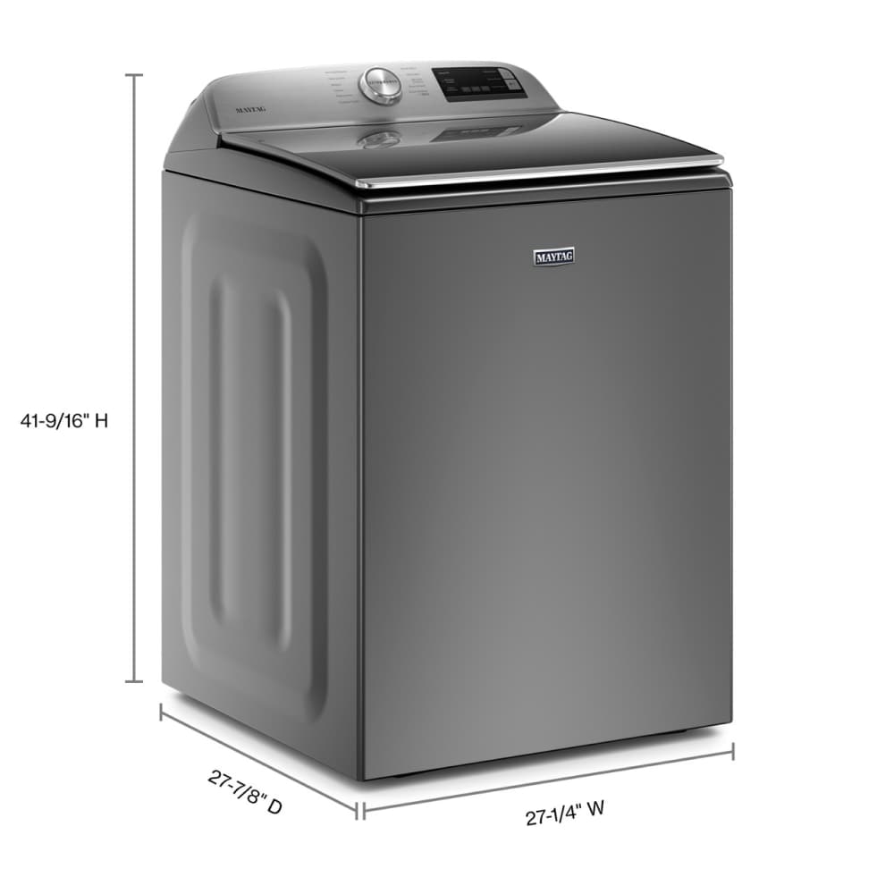 Lavadora de carga superior Maytag de alta eficiencia con agitador inteligente y compatible con tecnología Smart (Slate metálico) 4.7 pies cúbicos MVW6230HC