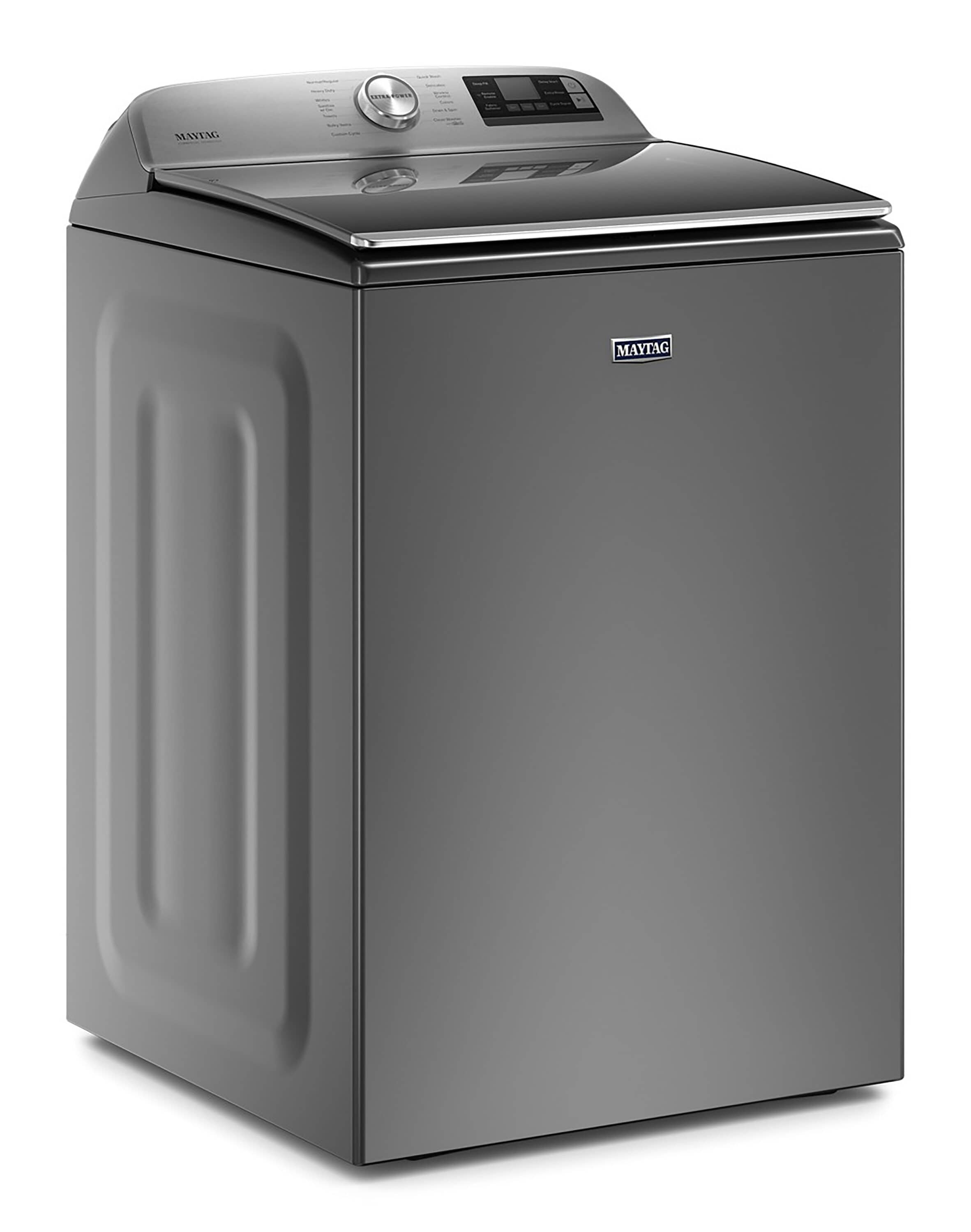 Lavadora de carga superior con agitador de alta eficiencia de 5.2 pies cúbicos, compatible con tecnología inteligente (Metálico) ENERGY STAR MVW7230HC de Maytag