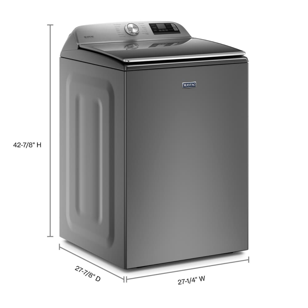 Lavadora de carga superior de alta eficiencia de 5.3 pies cúbicos de Maytag con agitador inteligente compatible (Metálico Slate) certificada por ENERGY STAR MVW7232HC
