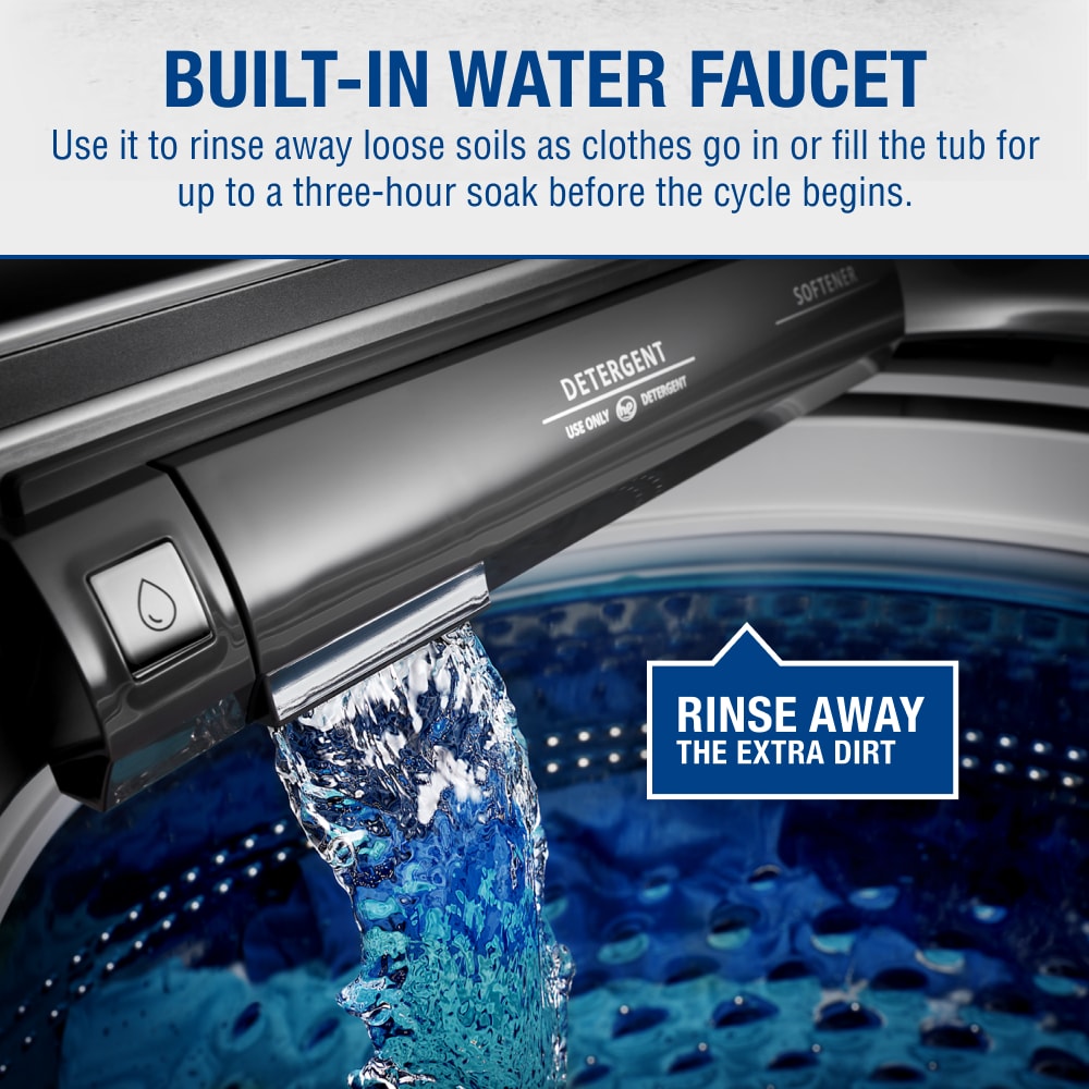 Lavadora de carga superior de alta eficiencia de 5.3 pies cúbicos de Maytag con agitador inteligente compatible (Metálico Slate) certificada por ENERGY STAR MVW7232HC