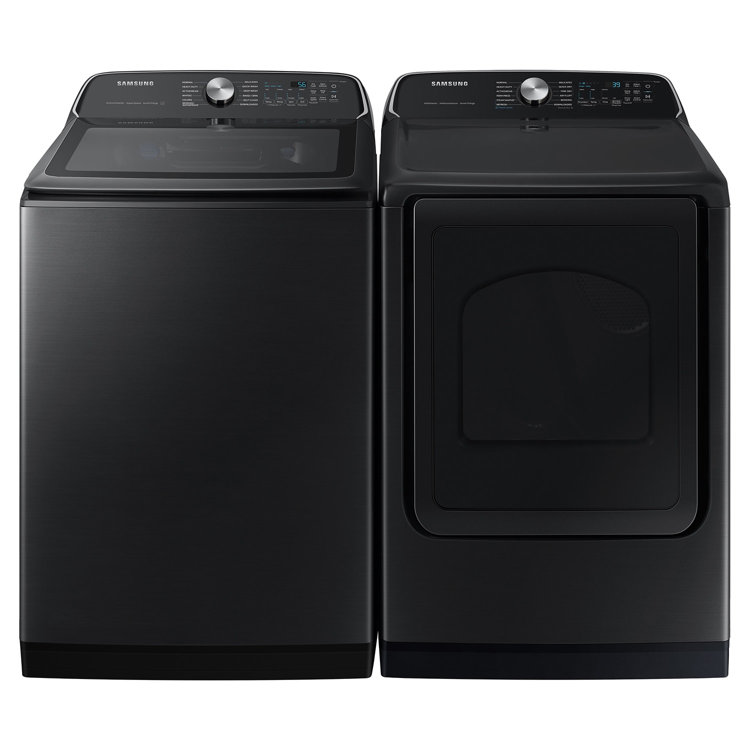 Lavadora de carga superior Samsung de 5.5 pies cúbicos de alta eficiencia con impulsor inteligente compatible (negro cepillado) ENERGY STAR WA55CG7100AV