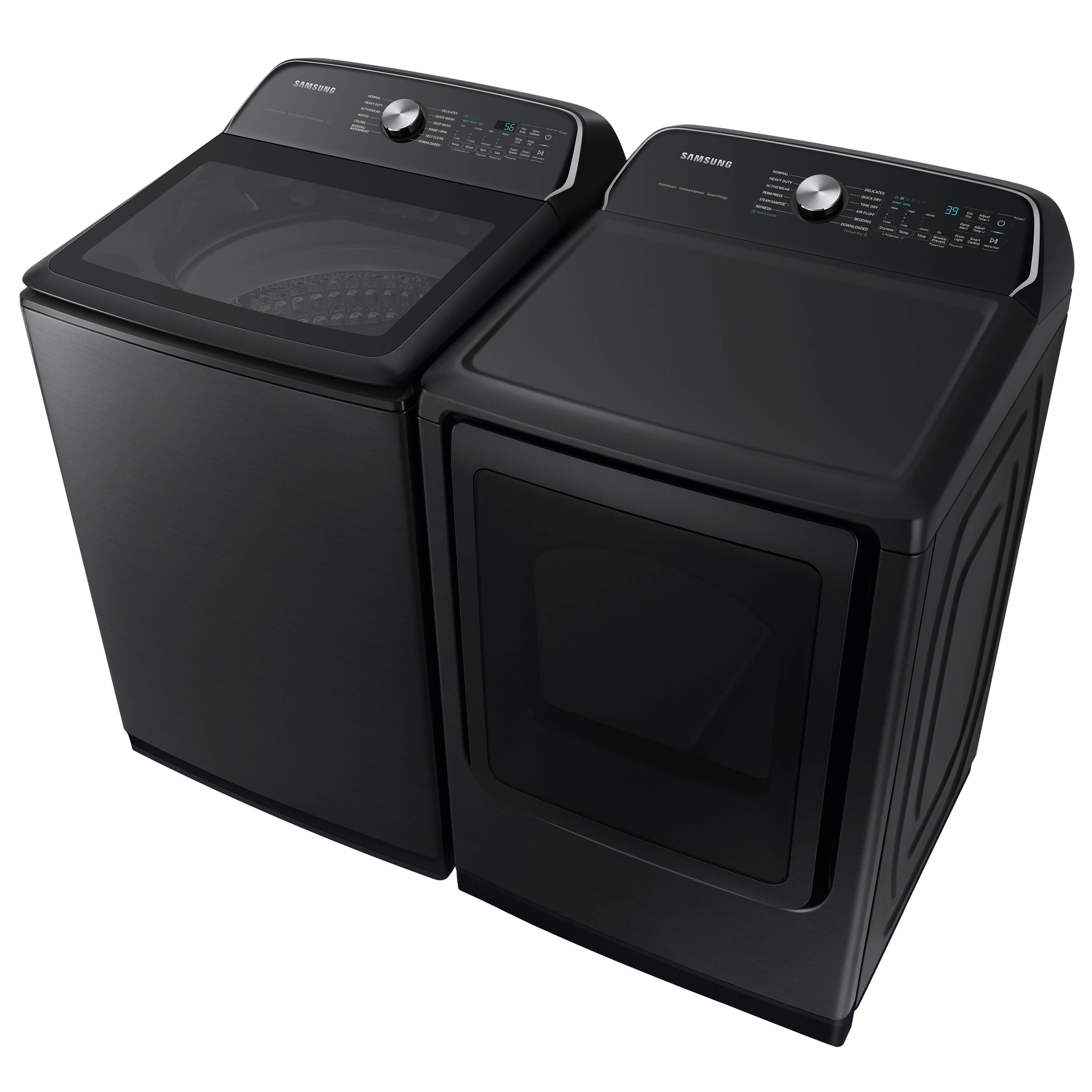 Lavadora de carga superior Samsung de 5.5 pies cúbicos de alta eficiencia con impulsor inteligente compatible (negro cepillado) ENERGY STAR WA55CG7100AV