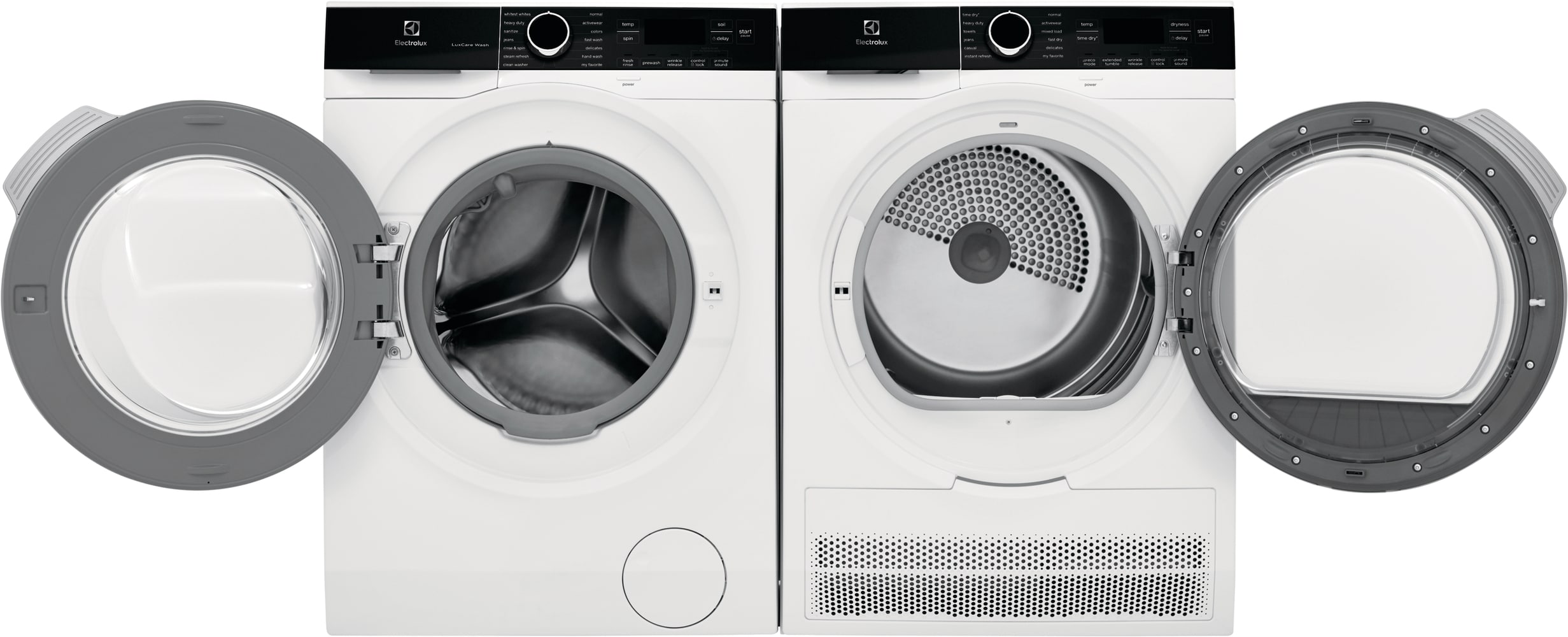 Lavadora de carga frontal apilable de alta eficiencia con ciclo de vapor Electrolux LuxCare Wash and Steam Refresh de 2.4 pies cúbicos (Blanco) con certificación ENERGY STAR ELFW4222AW
