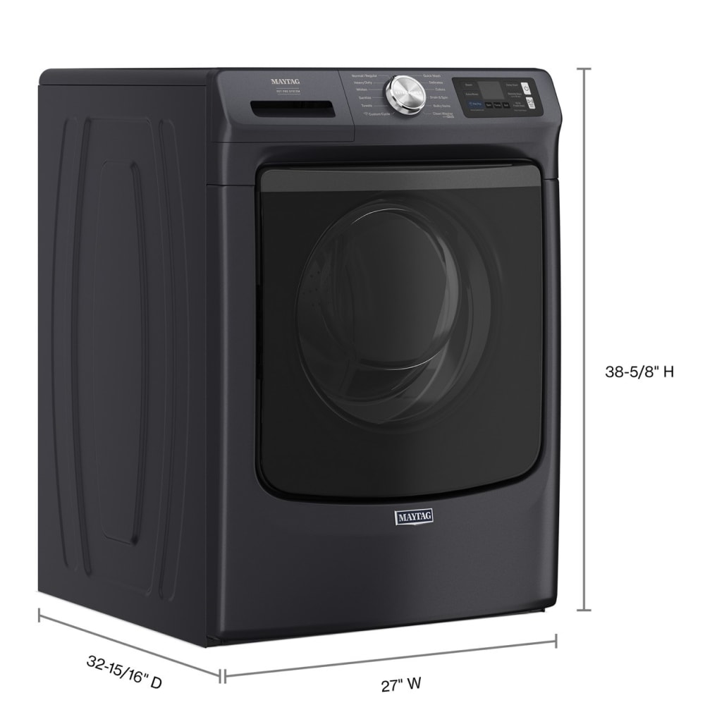 Lavadora de carga frontal Maytag Pet Pro de alta eficiencia y capacidad de 5 pies cúbicos con ciclo de vapor apilable inteligente (acero mediano) ENERGY STAR MFW7020RF