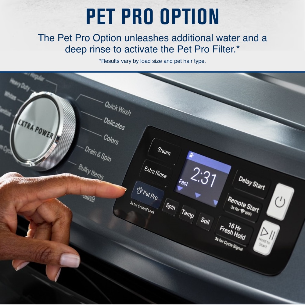 Lavadora de carga frontal Maytag Pet Pro de alta eficiencia y capacidad de 5 pies cúbicos con ciclo de vapor apilable inteligente (acero mediano) ENERGY STAR MFW7020RF