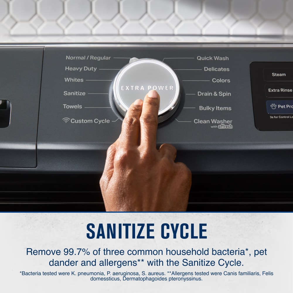 Lavadora de carga frontal Maytag Pet Pro de alta eficiencia y capacidad de 5 pies cúbicos con ciclo de vapor apilable inteligente (acero mediano) ENERGY STAR MFW7020RF