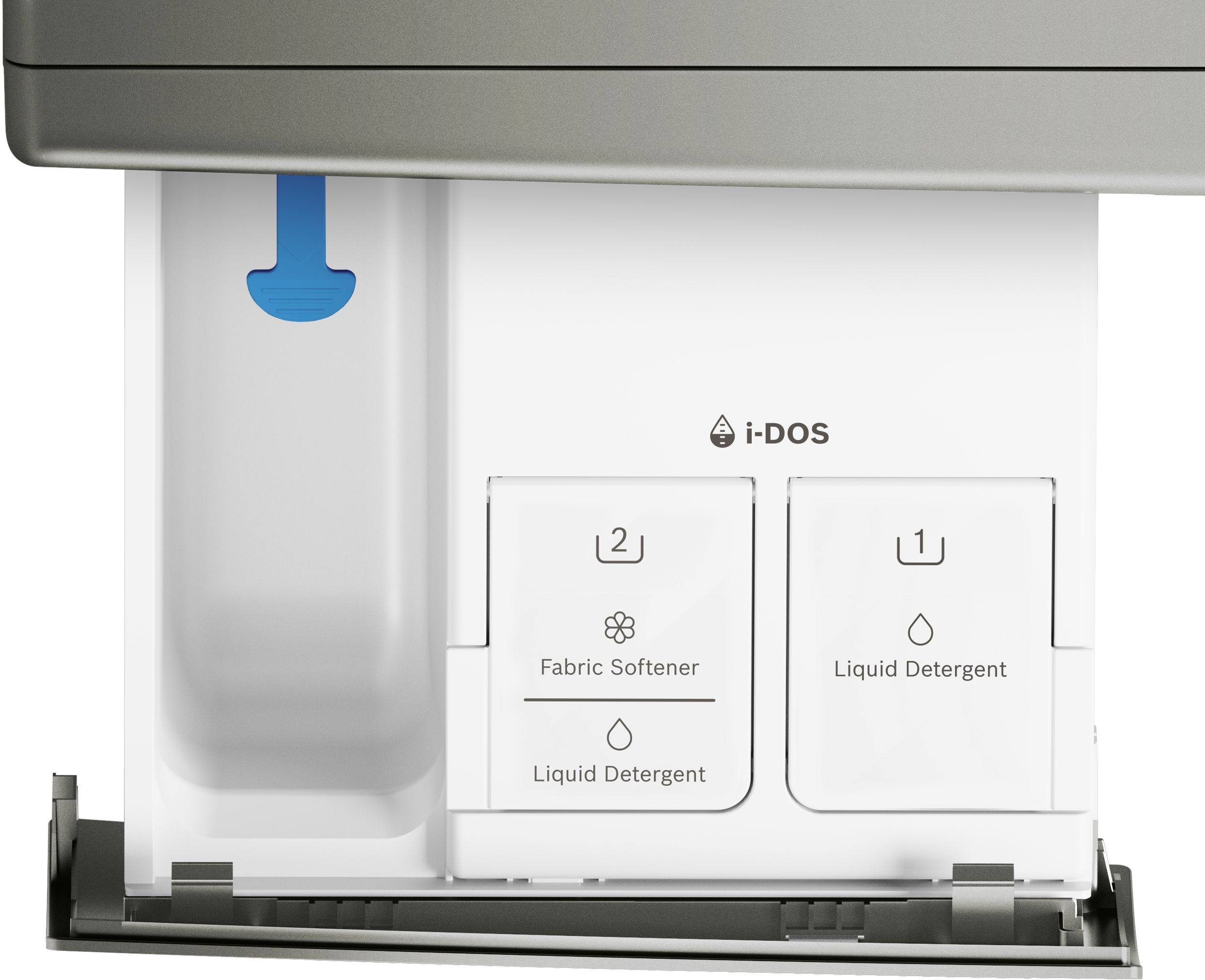 Lavadora de carga frontal apilable Bosch Serie 800 de alta eficiencia con ciclo de vapor inteligente (acero perla) ENERGY STAR WGB246AXUC