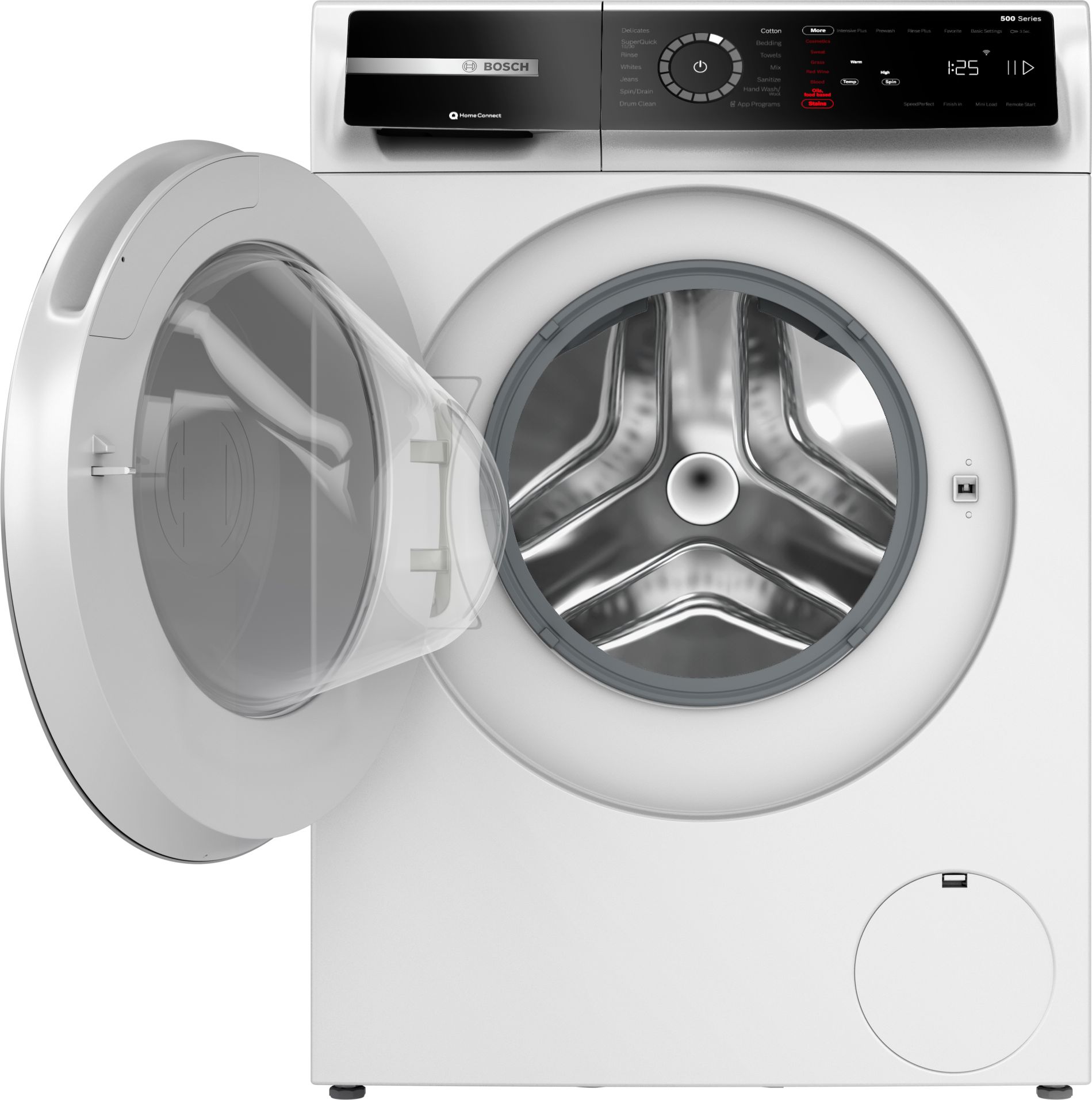 Lavadora Bosch Serie 500 de Carga Frontal Apilable de Alta Eficiencia Inteligente de 2.4 pies cúbicos (Blanca) ENERGY STAR WGB24600UC