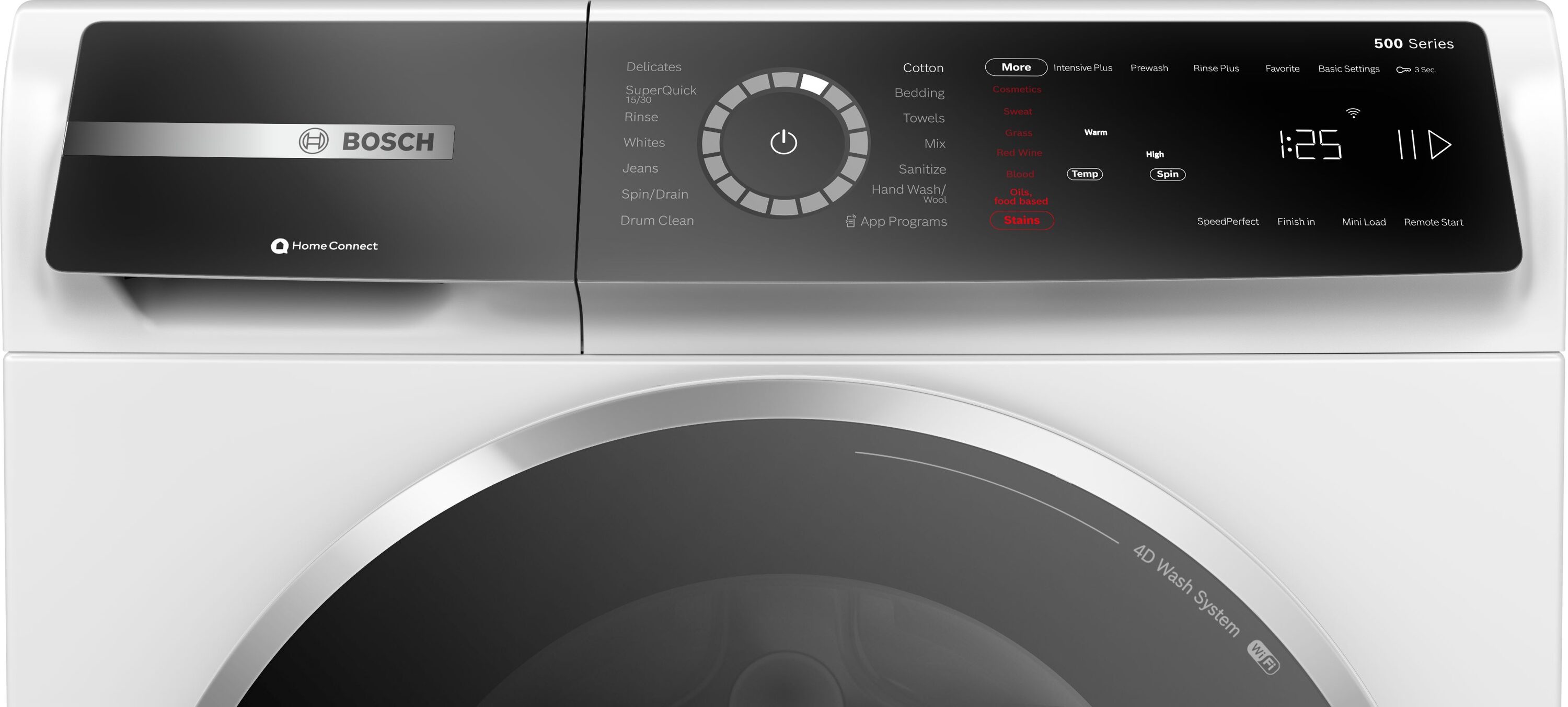 Lavadora Bosch Serie 500 de Carga Frontal Apilable de Alta Eficiencia Inteligente de 2.4 pies cúbicos (Blanca) ENERGY STAR WGB24600UC