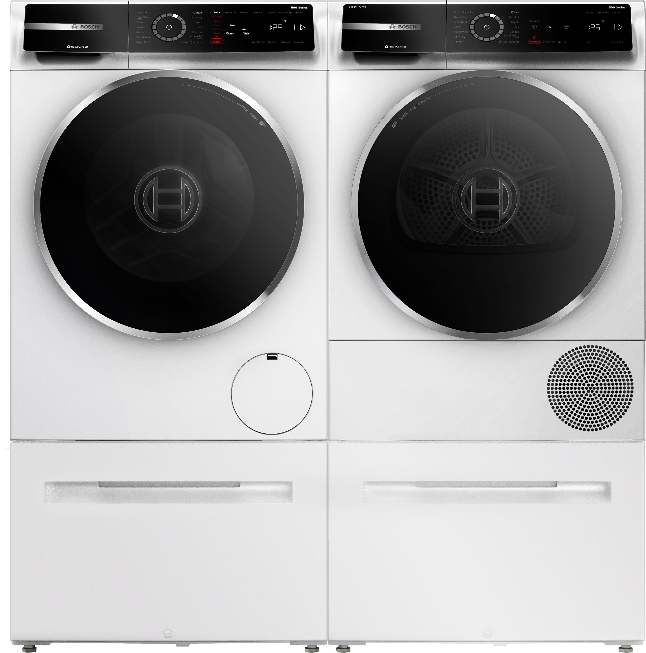 Lavadora Bosch Serie 500 de Carga Frontal Apilable de Alta Eficiencia Inteligente de 2.4 pies cúbicos (Blanca) ENERGY STAR WGB24600UC