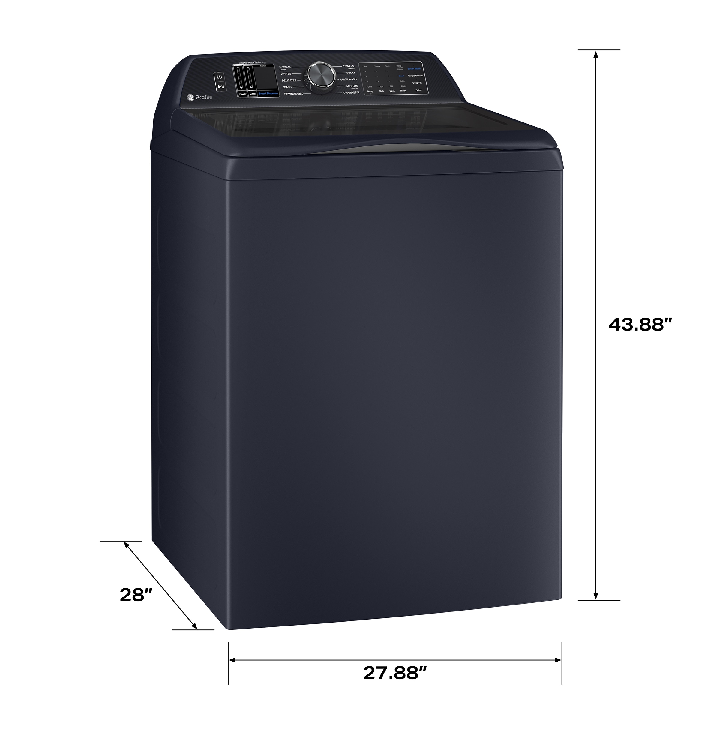 Lavadora de carga superior con agitador de alta eficiencia de 5.4 pies cúbicos (azul zafiro) ENERGY STAR PTW800BPWRS de GE Profile
