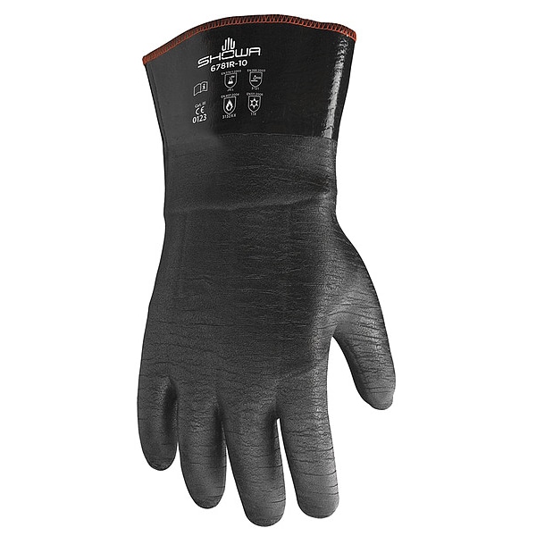 Guantes resistentes a químicos de 12" Showa, Neopreno, L, 1 par - 6781R.