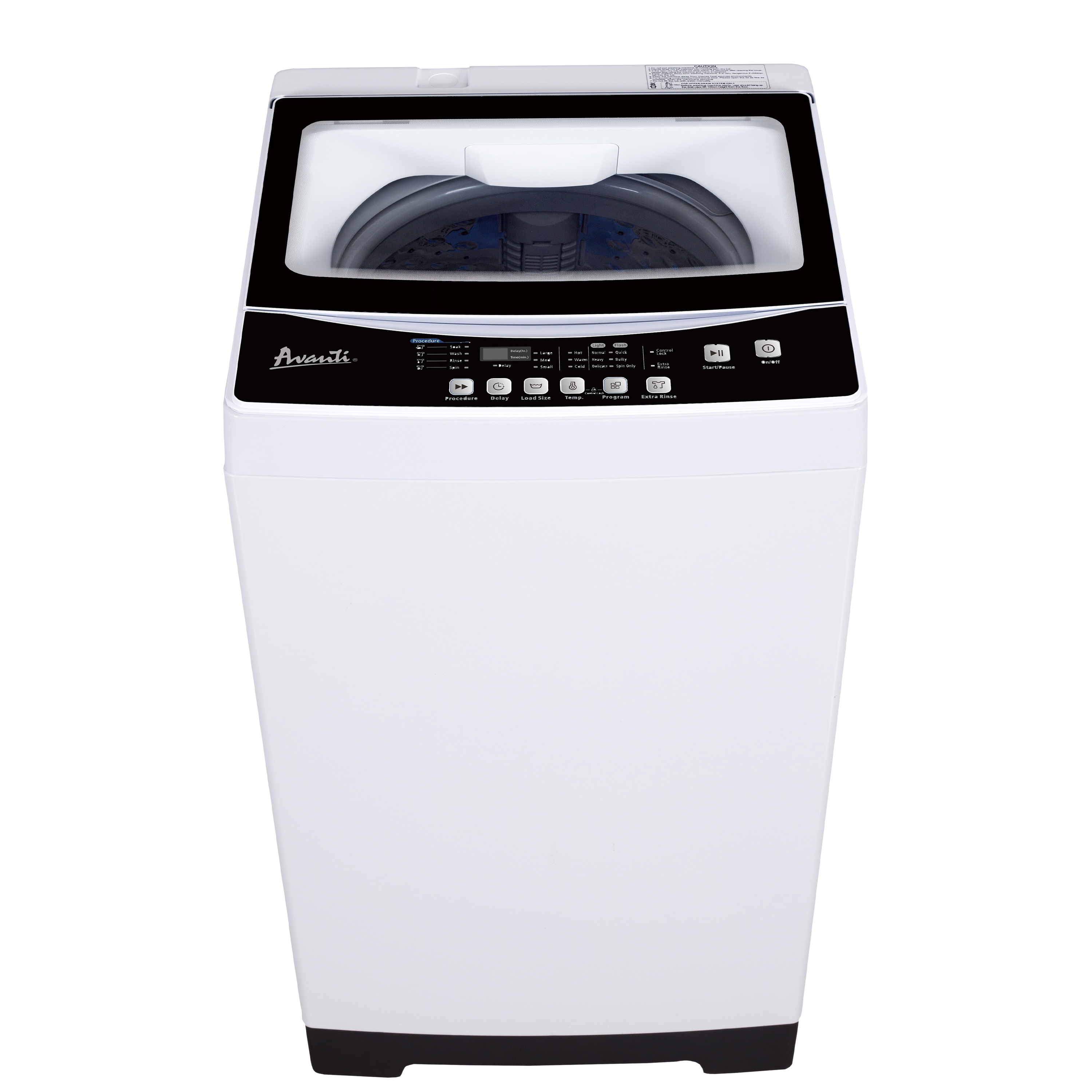 Lavadora de carga superior con agitador de 1.7 pies cúbicos de Avanti (blanco) STW16D0W
