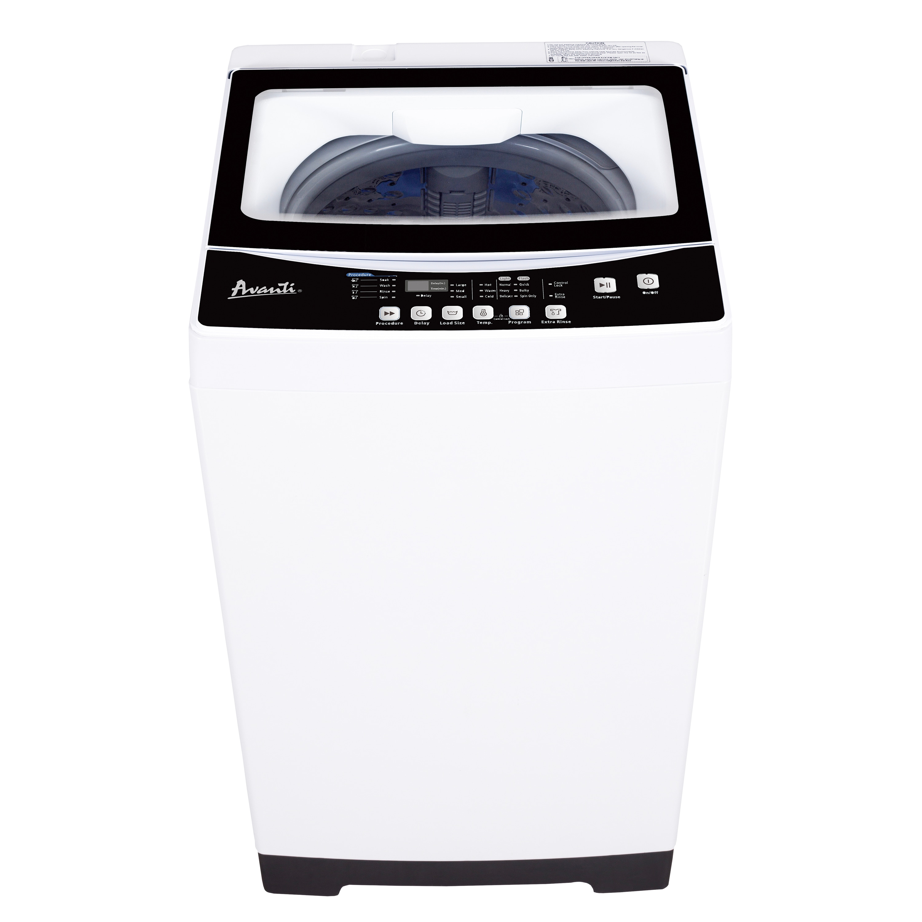 Lavadora de carga superior con agitador de 1.7 pies cúbicos de Avanti (blanco) STW16D0W