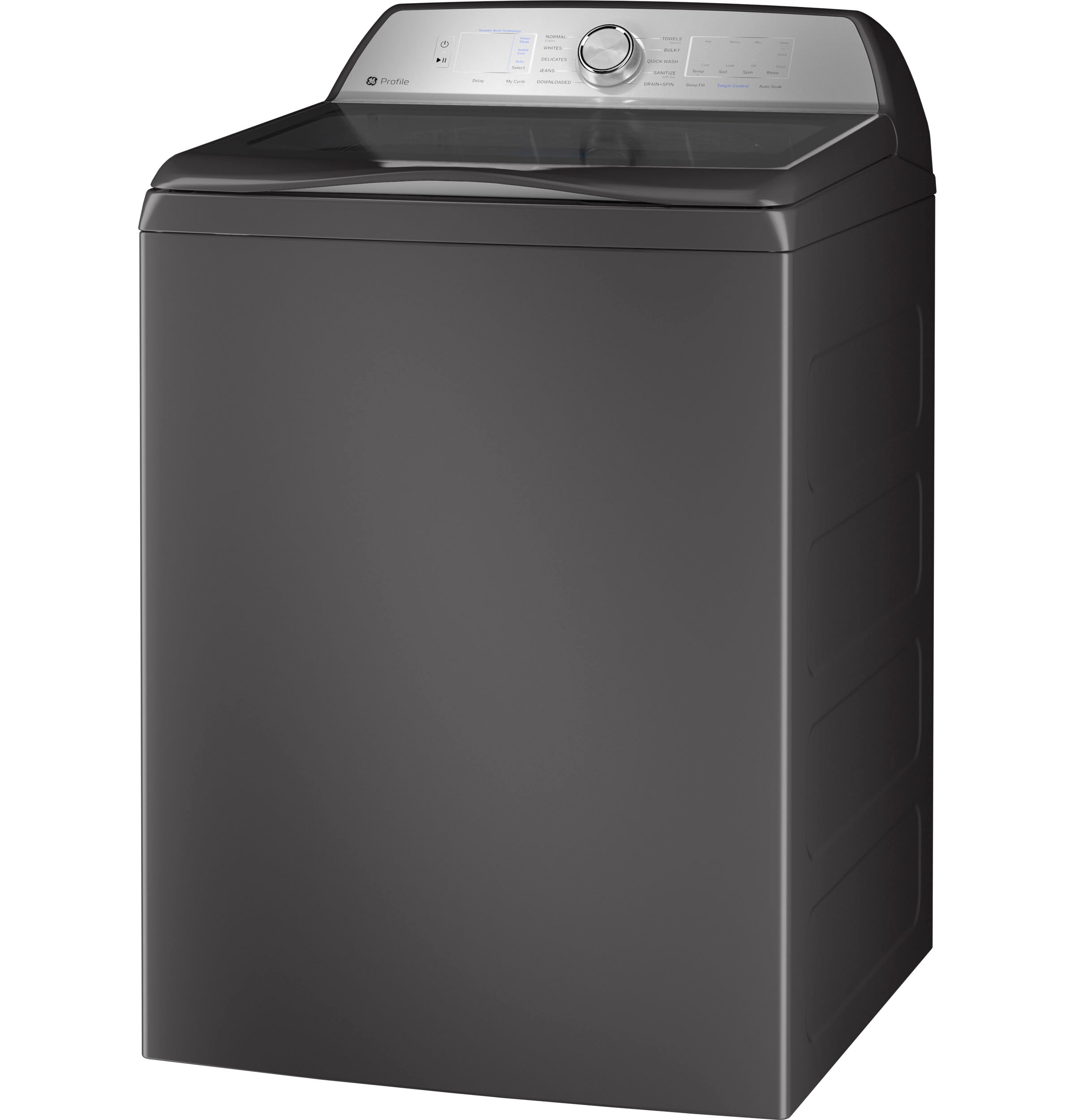 Lavadora de carga superior de alta eficiencia con impulsores inteligentes compatibles con tecnología inteligente de 5.0 pies cúbicos de la marca GE Profile (gris diamante) con certificación ENERGY STAR PTW600BPRDG.