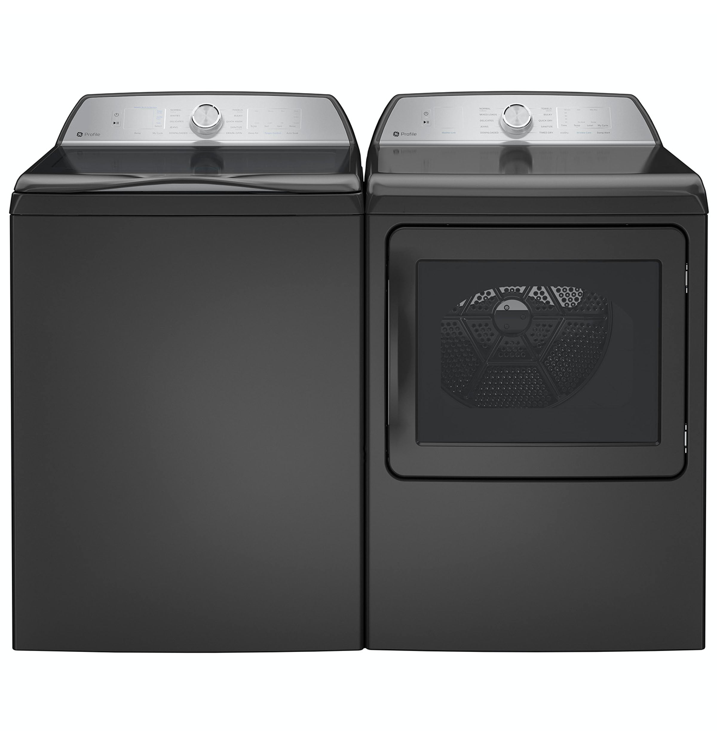 Lavadora de carga superior de alta eficiencia con impulsores inteligentes compatibles con tecnología inteligente de 5.0 pies cúbicos de la marca GE Profile (gris diamante) con certificación ENERGY STAR PTW600BPRDG.