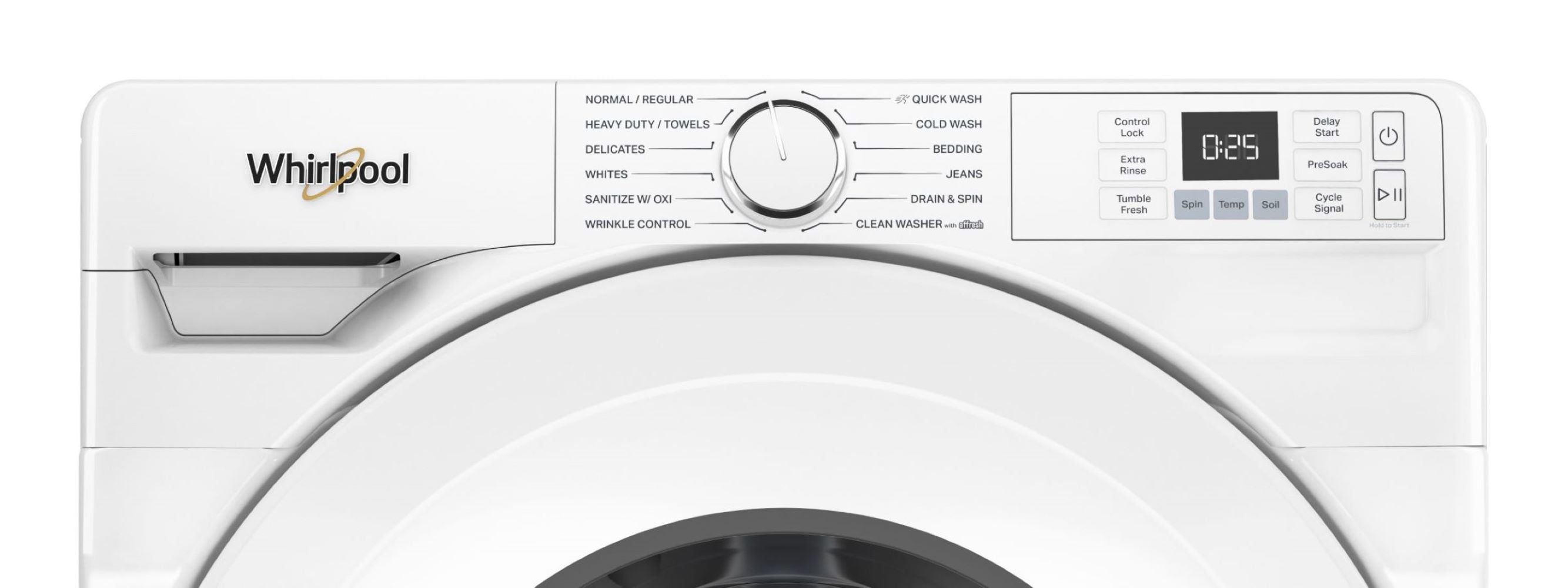 Lavadora de carga frontal de alta eficiencia Whirlpool de 4.5 pies cúbicos (Blanca) WFW4720RW
