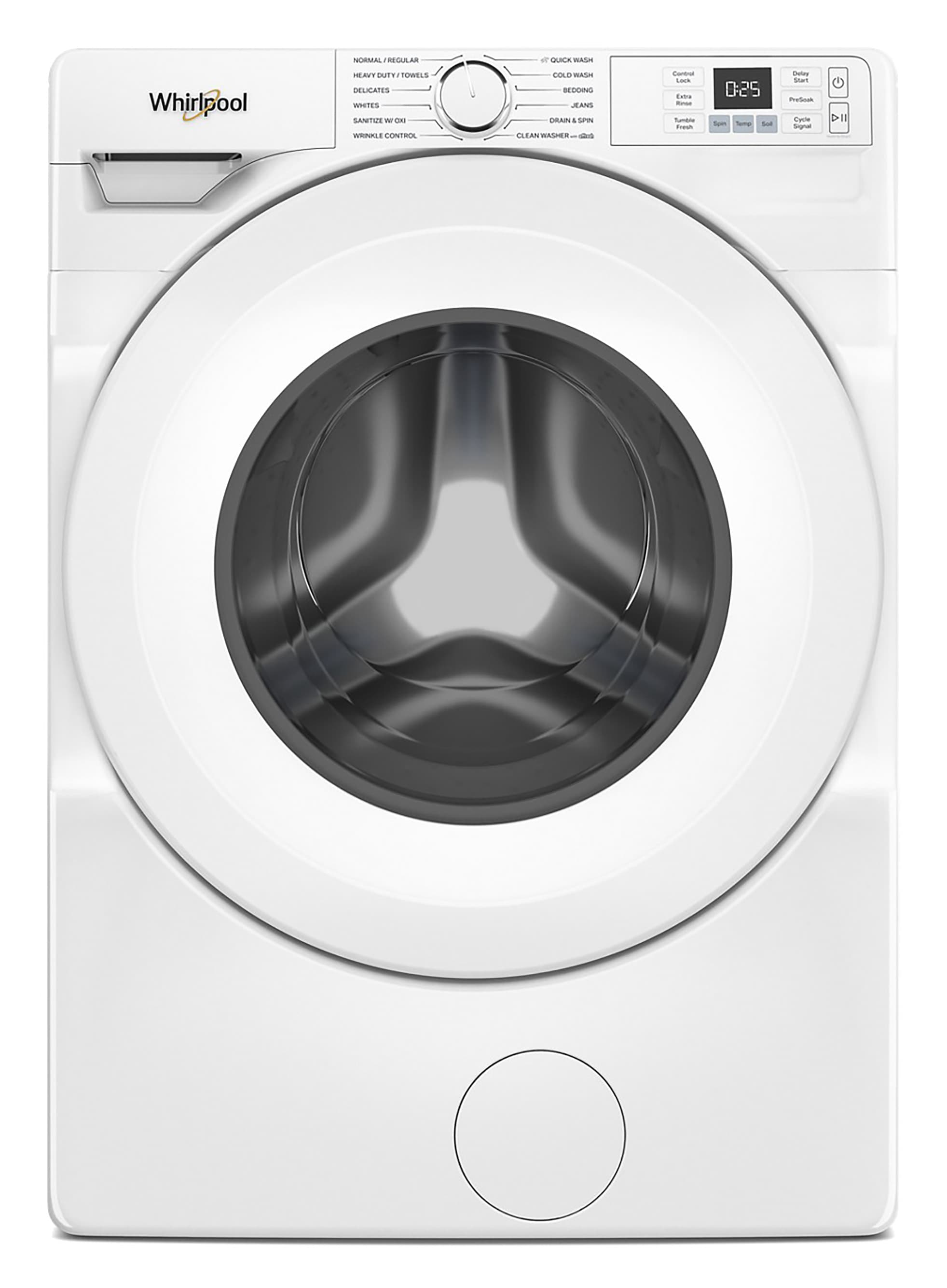Lavadora de carga frontal de alta eficiencia Whirlpool de 4.5 pies cúbicos (Blanca) WFW4720RW