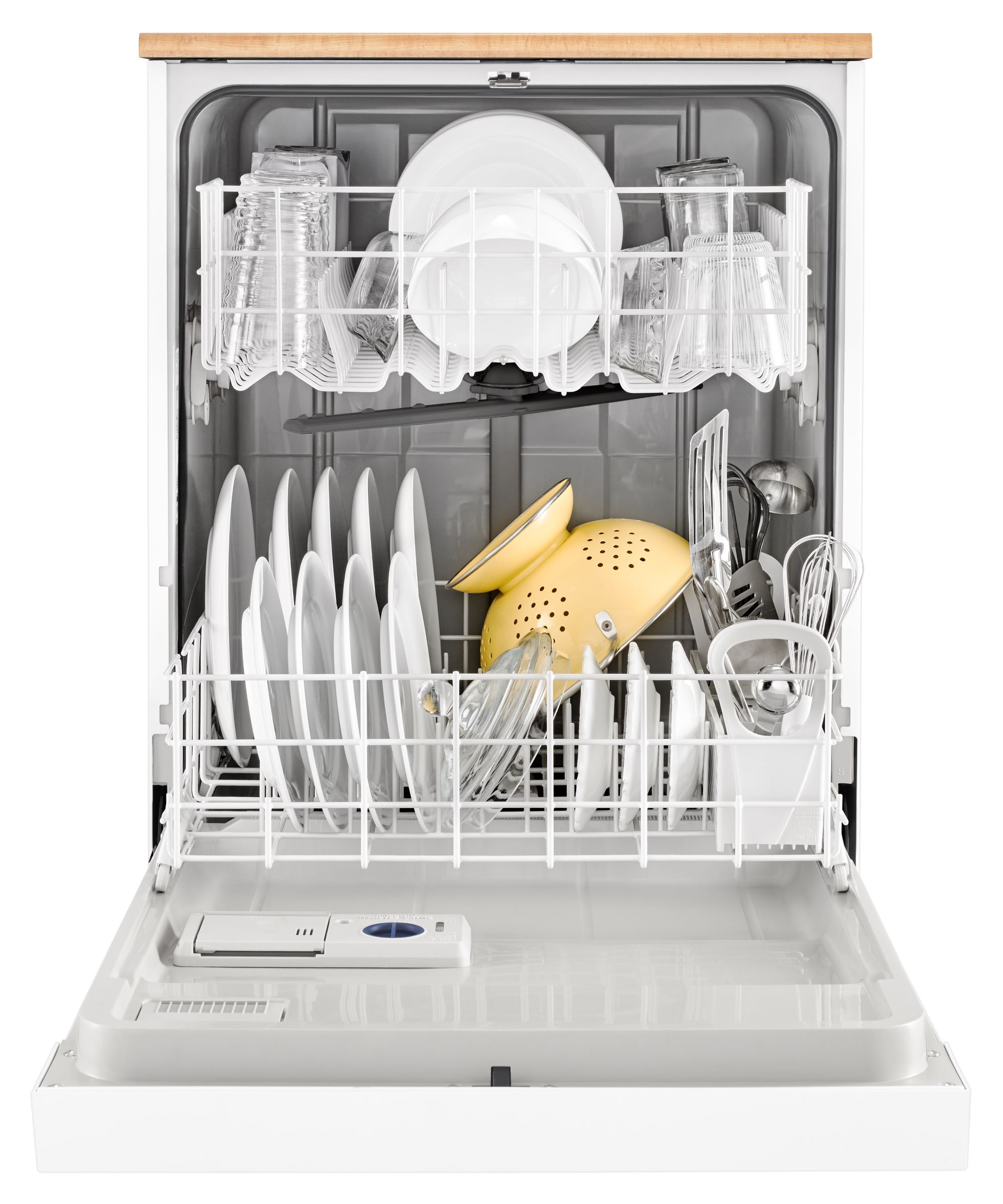 Lavavajillas portátil independiente Whirlpool de 24.125 pulgadas (Blanco) Nivel de ruido estándar de 64 decibeles WDP370PAHW