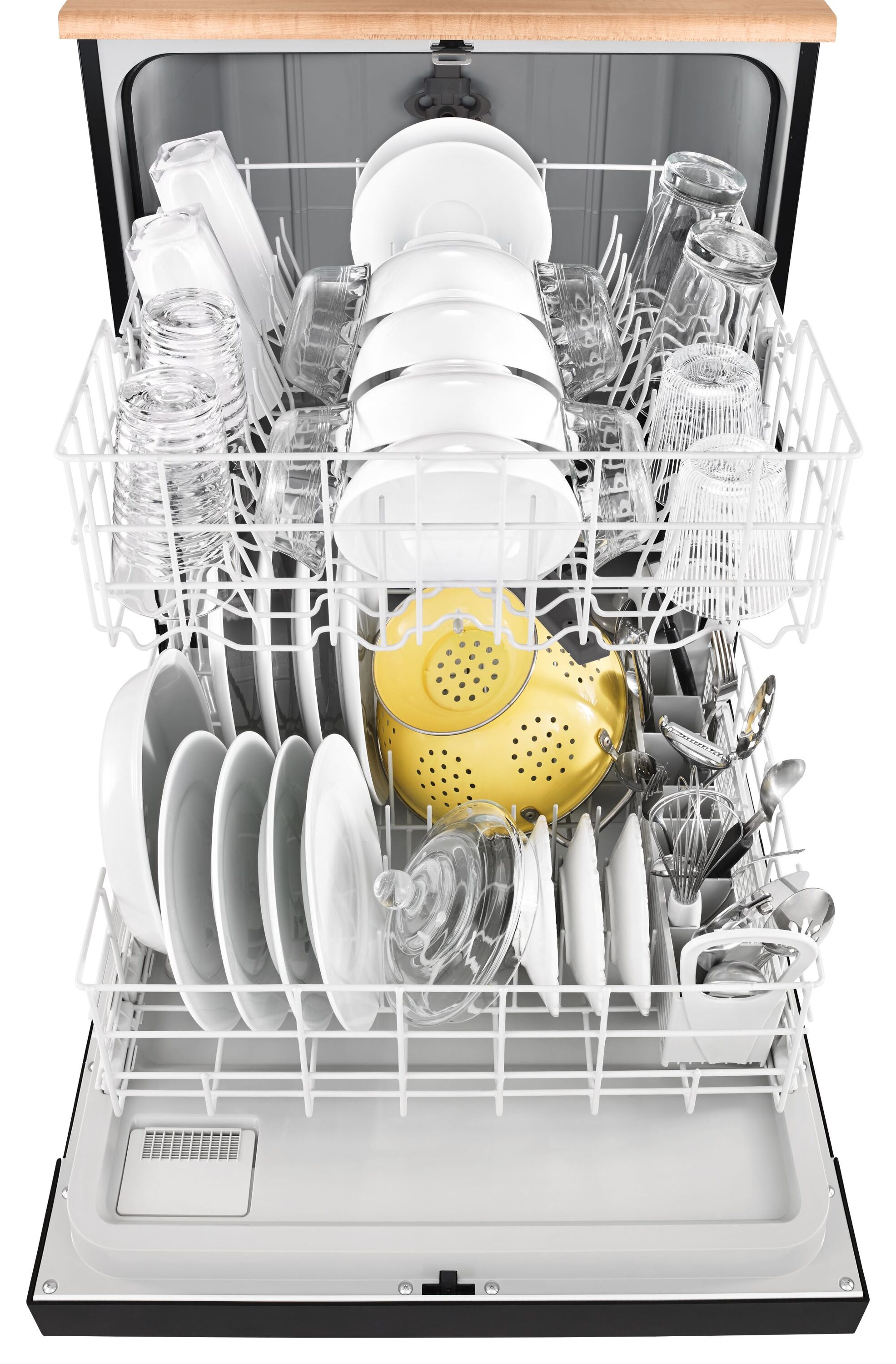 Lavavajillas portátil independiente Whirlpool de 24.125 pulgadas (Blanco) Nivel de ruido estándar de 64 decibeles WDP370PAHW