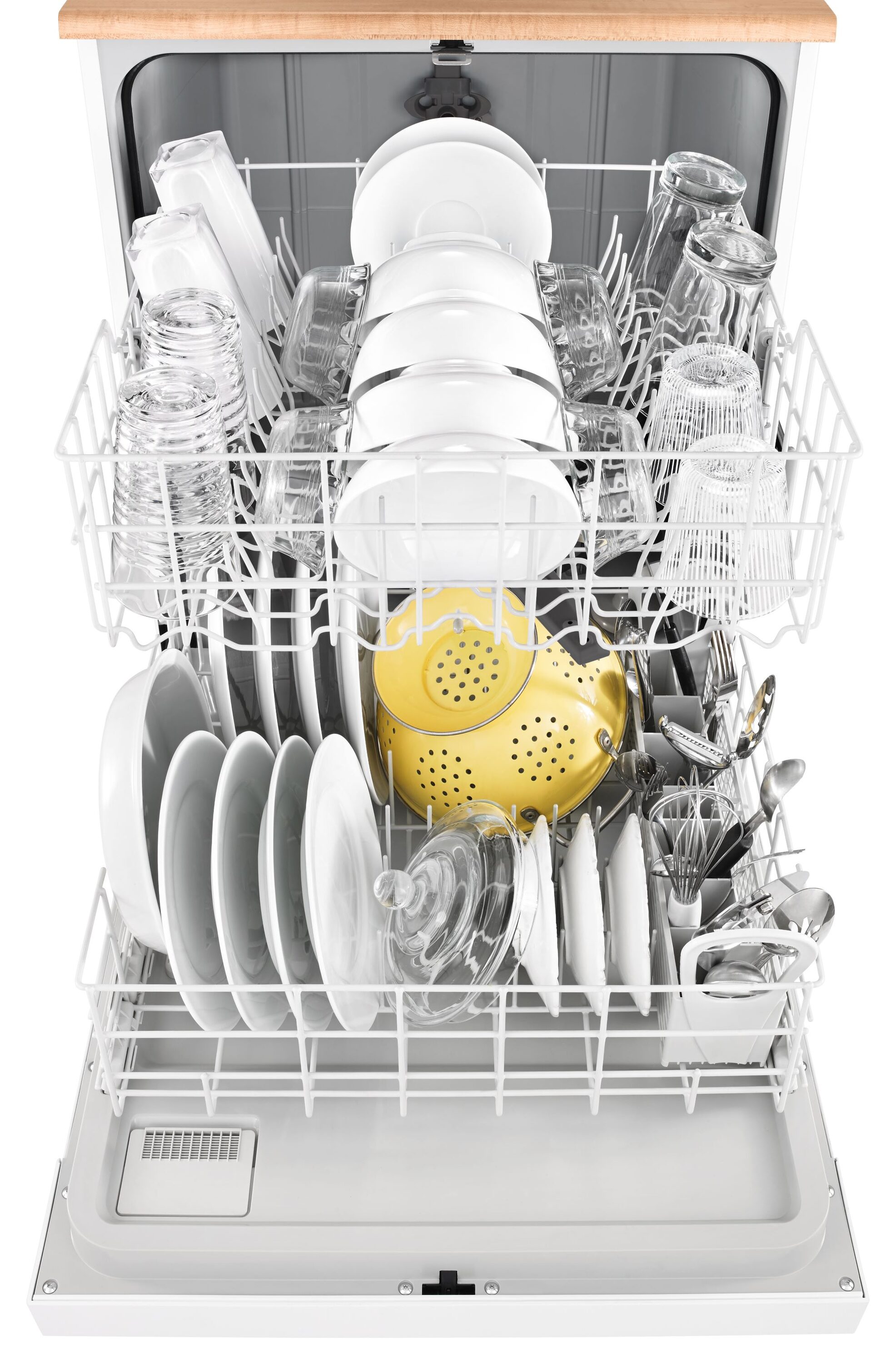 Lavavajillas portátil independiente Whirlpool de 24.125 pulgadas (Blanco) Nivel de ruido estándar de 64 decibeles WDP370PAHW