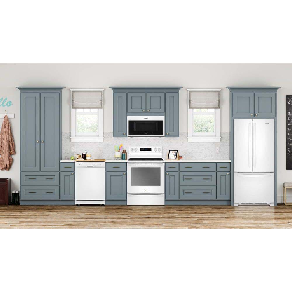 Lavavajillas portátil independiente Whirlpool de 24.125 pulgadas (Blanco) Nivel de ruido estándar de 64 decibeles WDP370PAHW