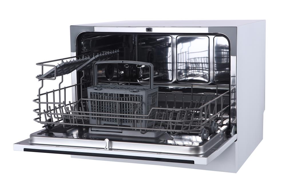 Lavavajillas portátil de mostrador Farberware Professional de 19.7 pulgadas (blanco) Nivel de sonido estándar de 54 decibelios FCD06ABBWHA