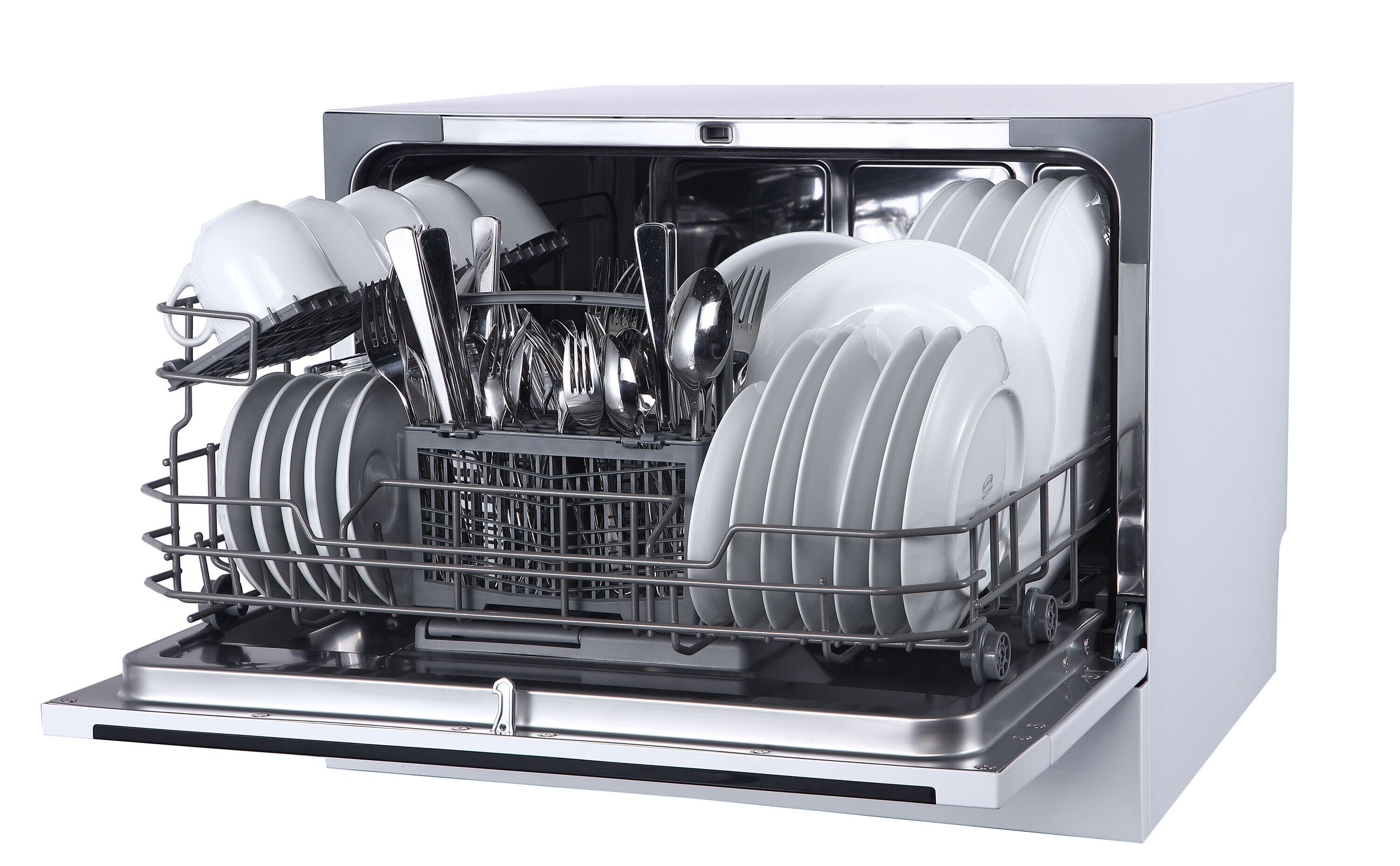 Lavavajillas portátil de mostrador Farberware Professional de 19.7 pulgadas (blanco) Nivel de sonido estándar de 54 decibelios FCD06ABBWHA