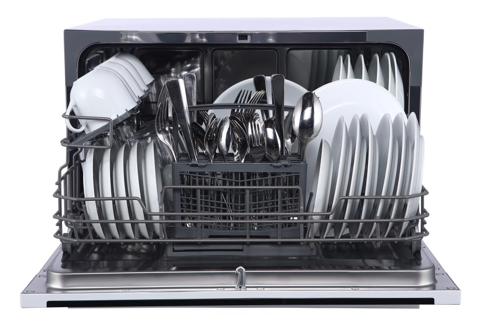 Lavavajillas portátil de mostrador Farberware Professional de 19.7 pulgadas (blanco) Nivel de sonido estándar de 54 decibelios FCD06ABBWHA