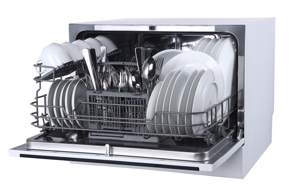Lavavajillas portátil de mostrador Farberware Professional de 19.7 pulgadas (blanco) Nivel de sonido estándar de 54 decibelios FCD06ABBWHA