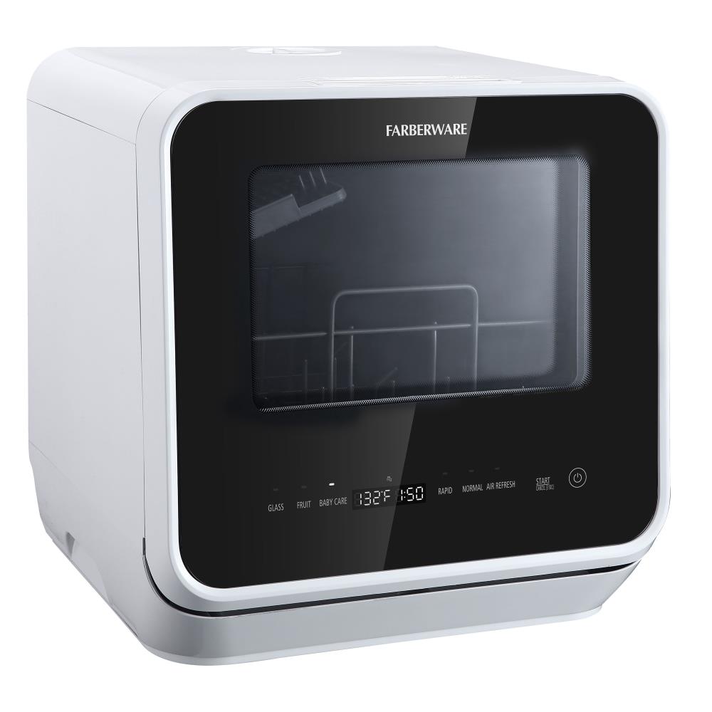 Lavavajillas portátil de mostrador Farberware Professional de 16.5 pulgadas (Blanco) Certificado ENERGY STAR, Nivel de ruido estándar de 62 decibelios FDW05ASBWHA