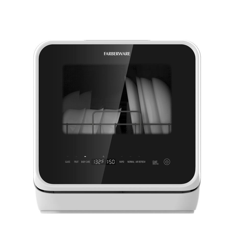 Lavavajillas portátil de mostrador Farberware Professional de 16.5 pulgadas (Blanco) Certificado ENERGY STAR, Nivel de ruido estándar de 62 decibelios FDW05ASBWHA