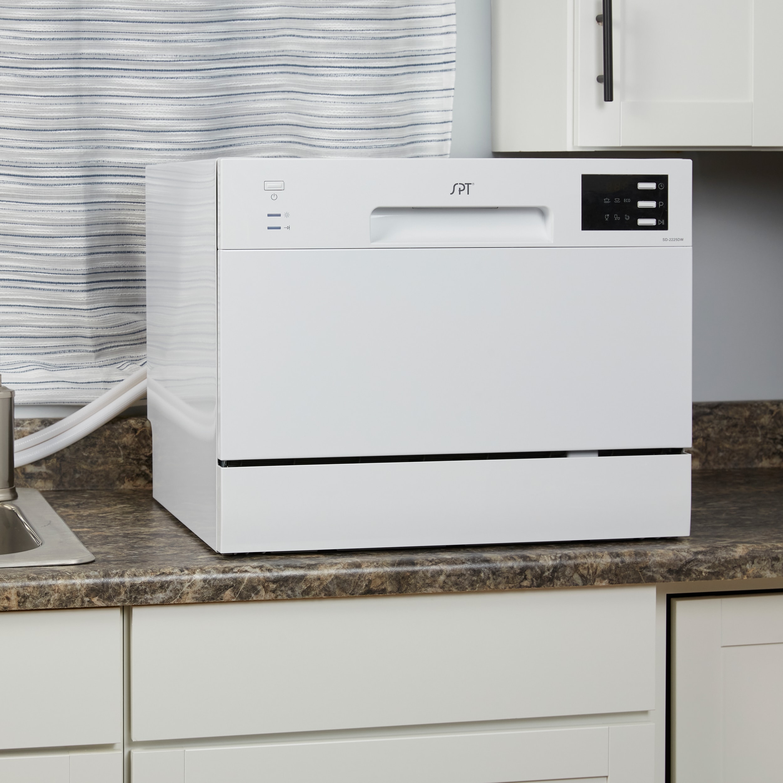 Lavavajillas portátil de encimera de 21.65 pulgadas (blanco) certificado por ENERGY STAR, nivel de sonido estándar de 55 decibeles SD-2225DWB