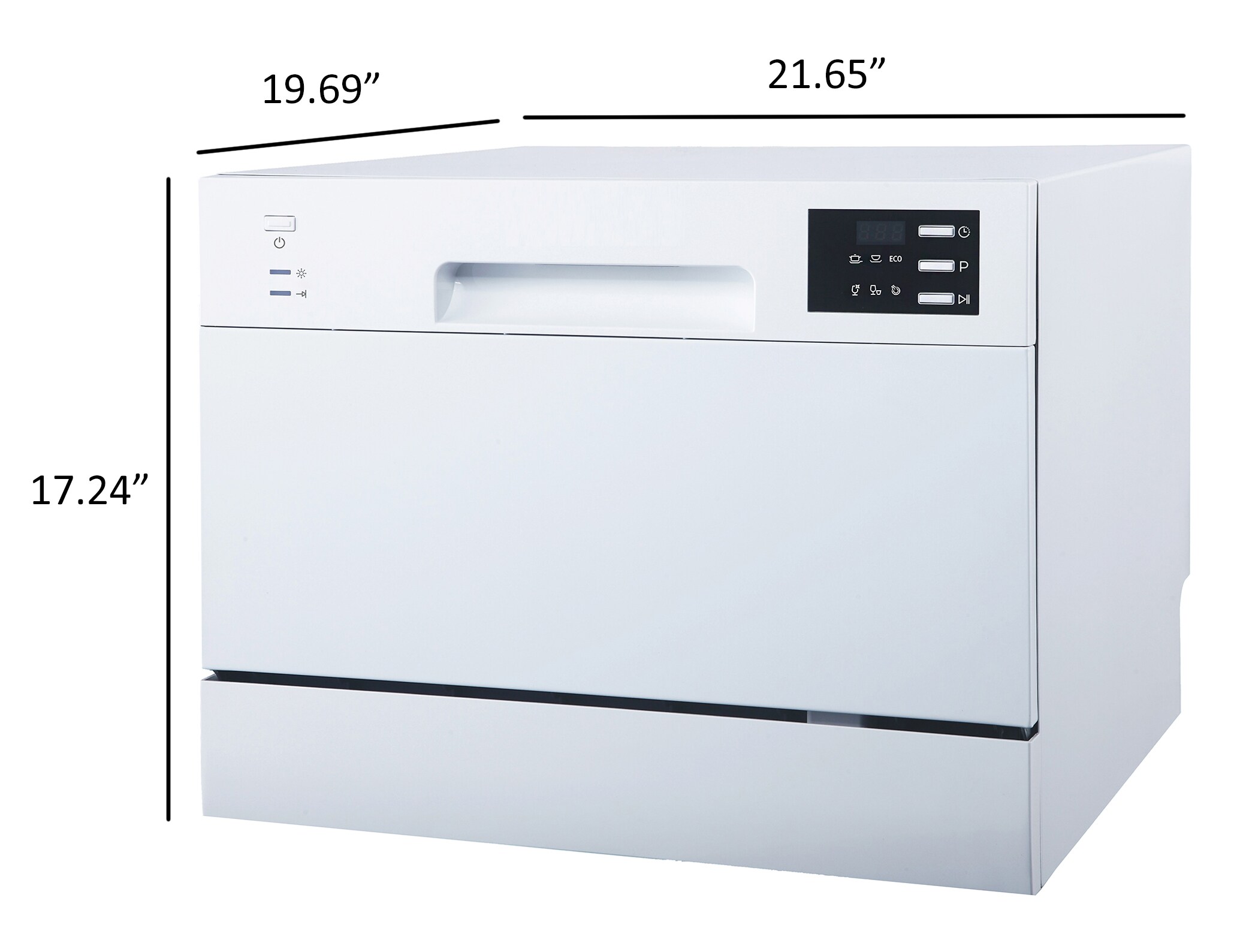 Lavavajillas portátil de encimera de 21.65 pulgadas (blanco) certificado por ENERGY STAR, nivel de sonido estándar de 55 decibeles SD-2225DWB