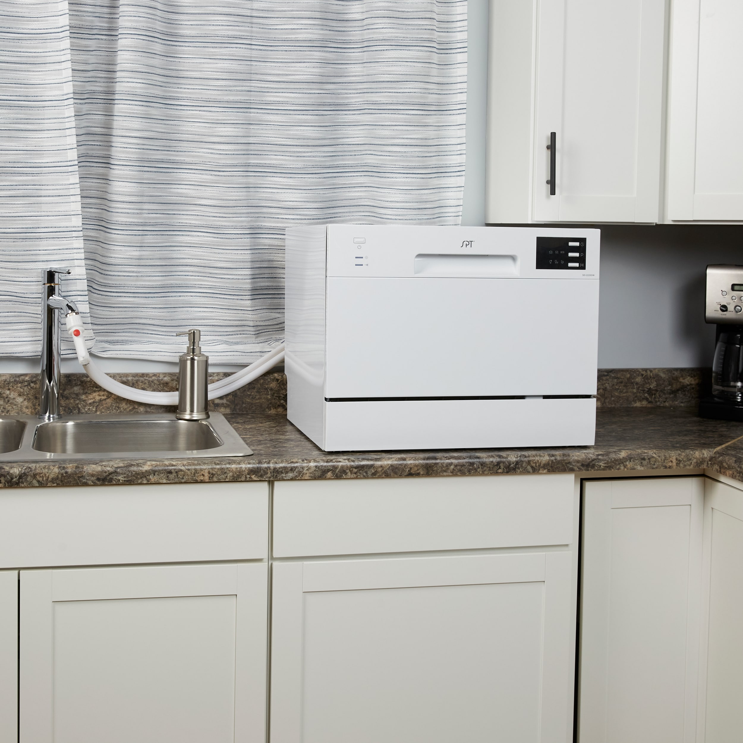 Lavavajillas portátil de encimera de 21.65 pulgadas (blanco) certificado por ENERGY STAR, nivel de sonido estándar de 55 decibeles SD-2225DWB