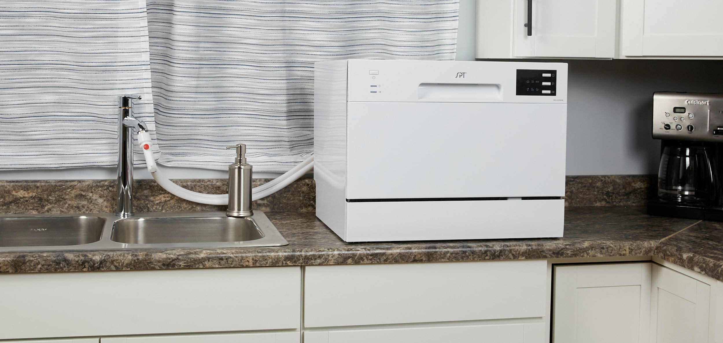 Lavavajillas portátil de encimera de 21.65 pulgadas (blanco) certificado por ENERGY STAR, nivel de sonido estándar de 55 decibeles SD-2225DWB