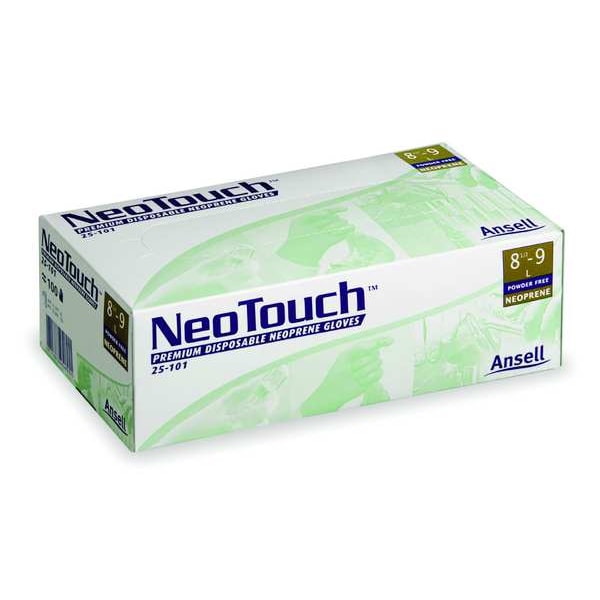 Guantes Desechables Ansell de Neopreno, sin Polvo, Verde, Talla L, Paquete de 100 - 25-101