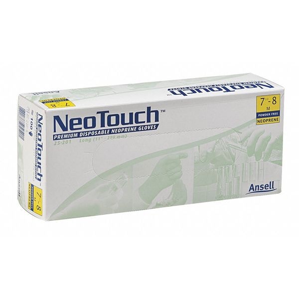 Guantes Desechables Ansell de Neopreno, sin Polvo, Verde, Talla L, Paquete de 100 - 25-101