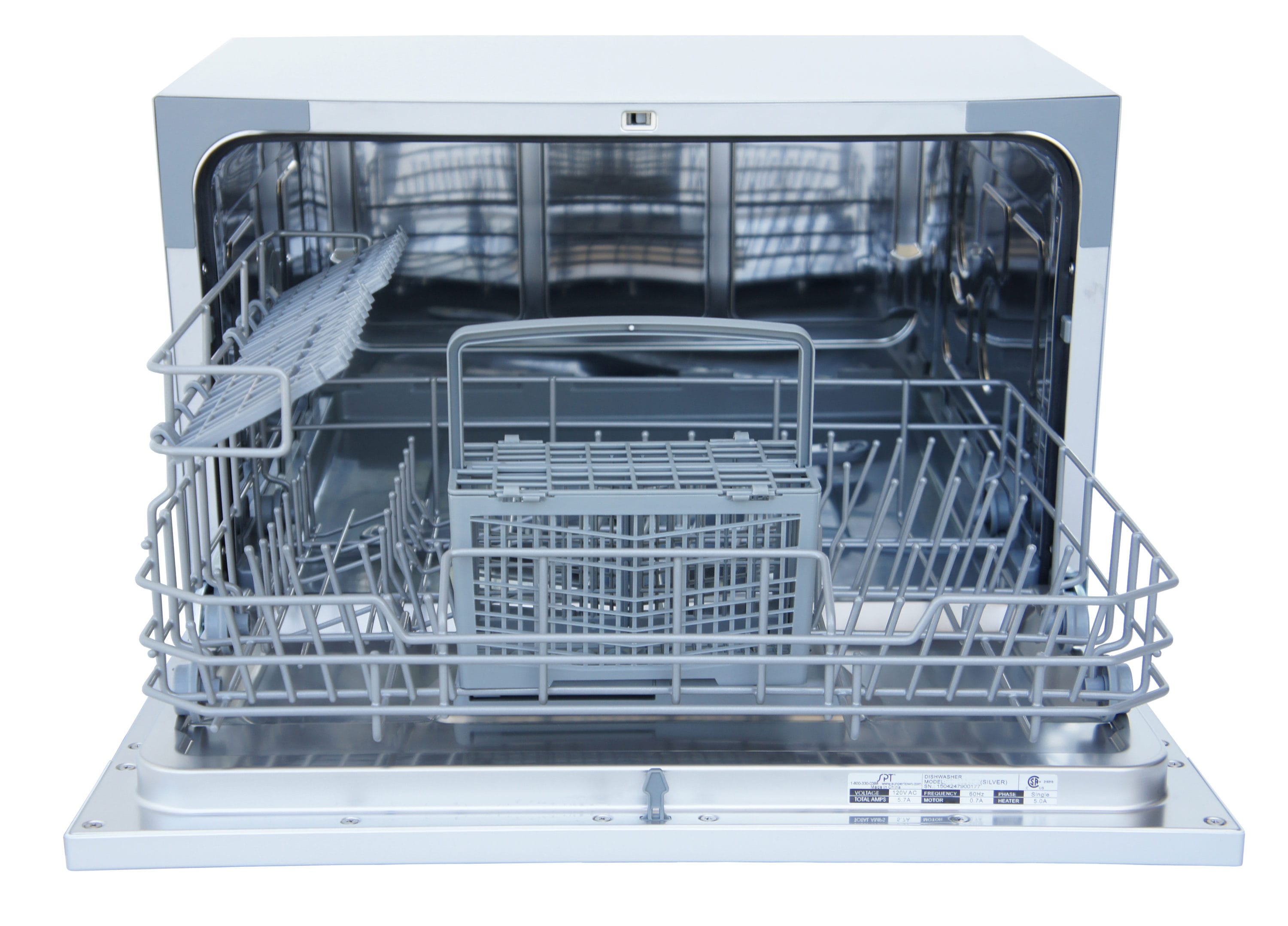 Lavavajillas portátil para encimera de 21.65 pulgadas (aspecto metálico) certificado ENERGY STAR, nivel de sonido estándar de 55 decibeles SD-2224DSB