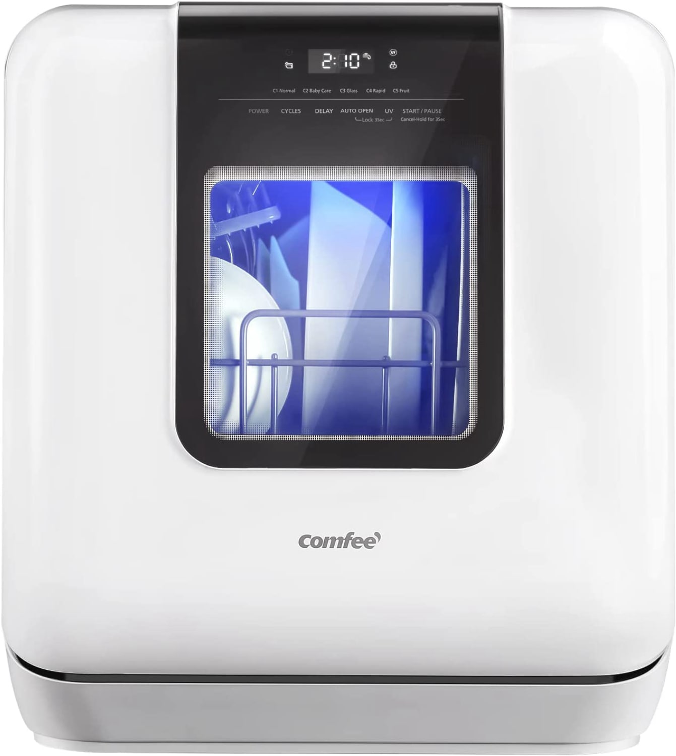 Lavavajillas portátil de encimera Comfee de 16.5 pulgadas (Blanco) Nivel de sonido estándar de 62 decibeles CDC17P2AWW