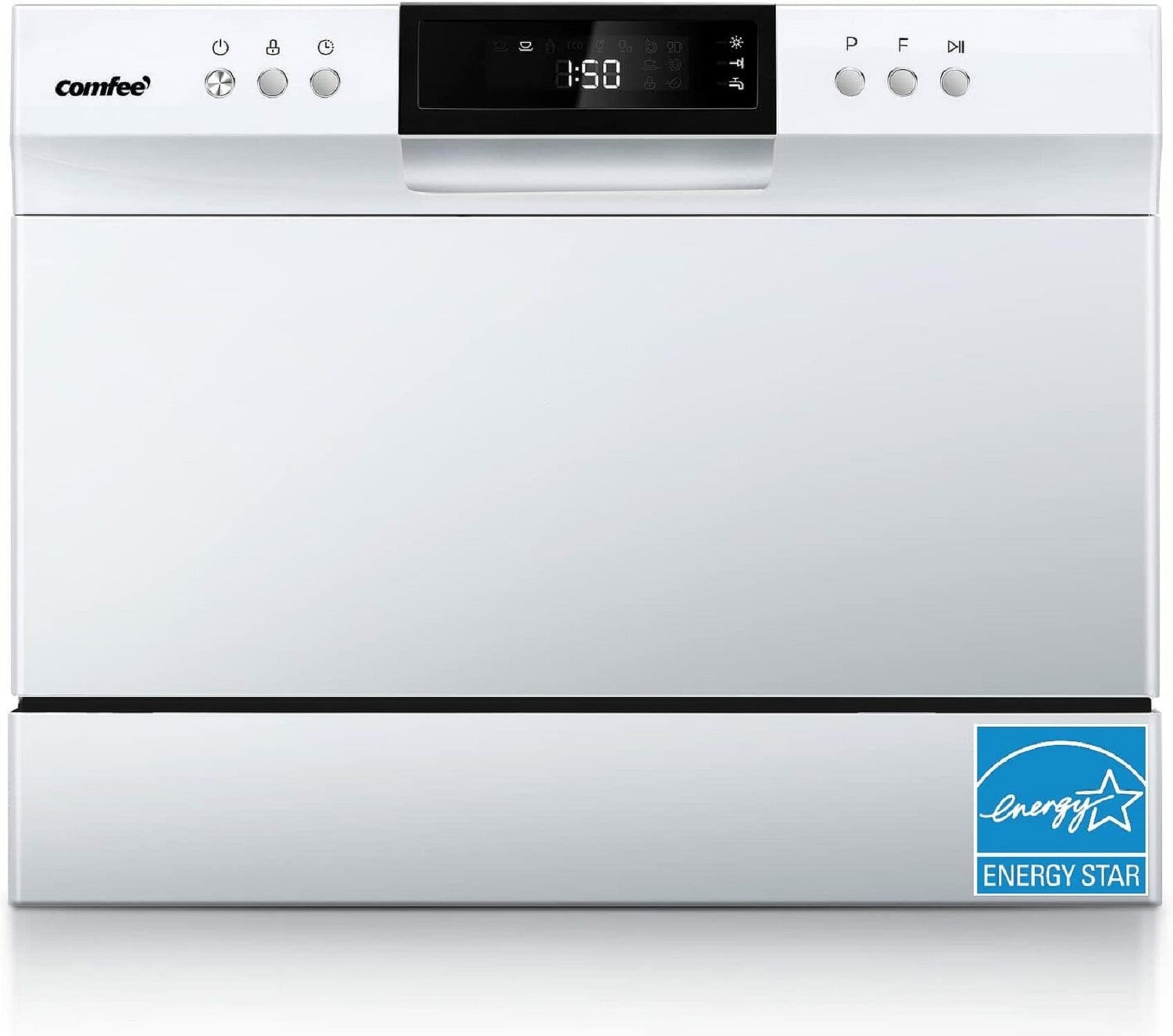 Lavavajillas portátil de encimera Comfee de 21.6 pulgadas (Blanco) Certificado ENERGY STAR, Nivel de Sonido muy tranquilo de 49 decibeles CDC22P2AWW