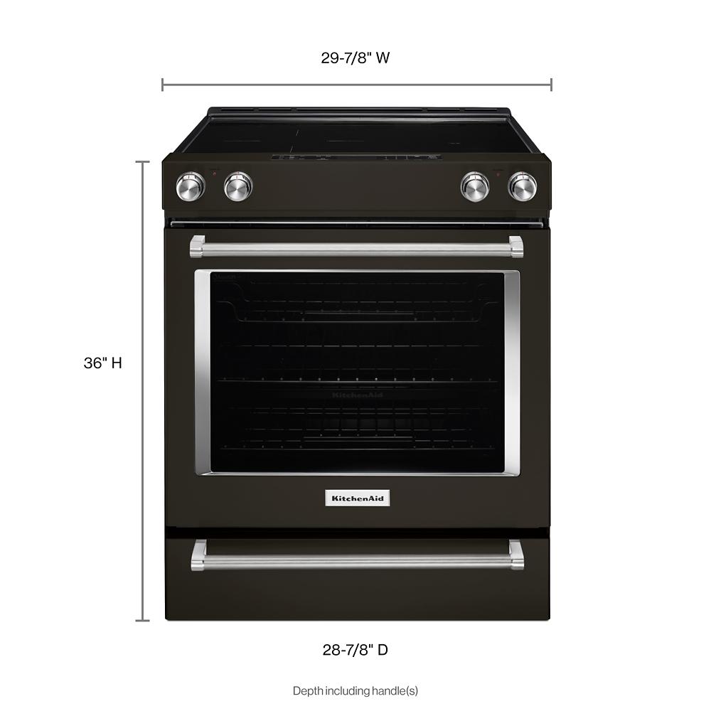 Estufa Eléctrica de Empotrar con Horno de Convección de 6.4 pies cúbicos y 5 Quemadores de Vidrio de 30 pulgadas de KitchenAid (Acabado en Acero Inoxidable Negro con PRINTSHIELD) KSEG700EBS