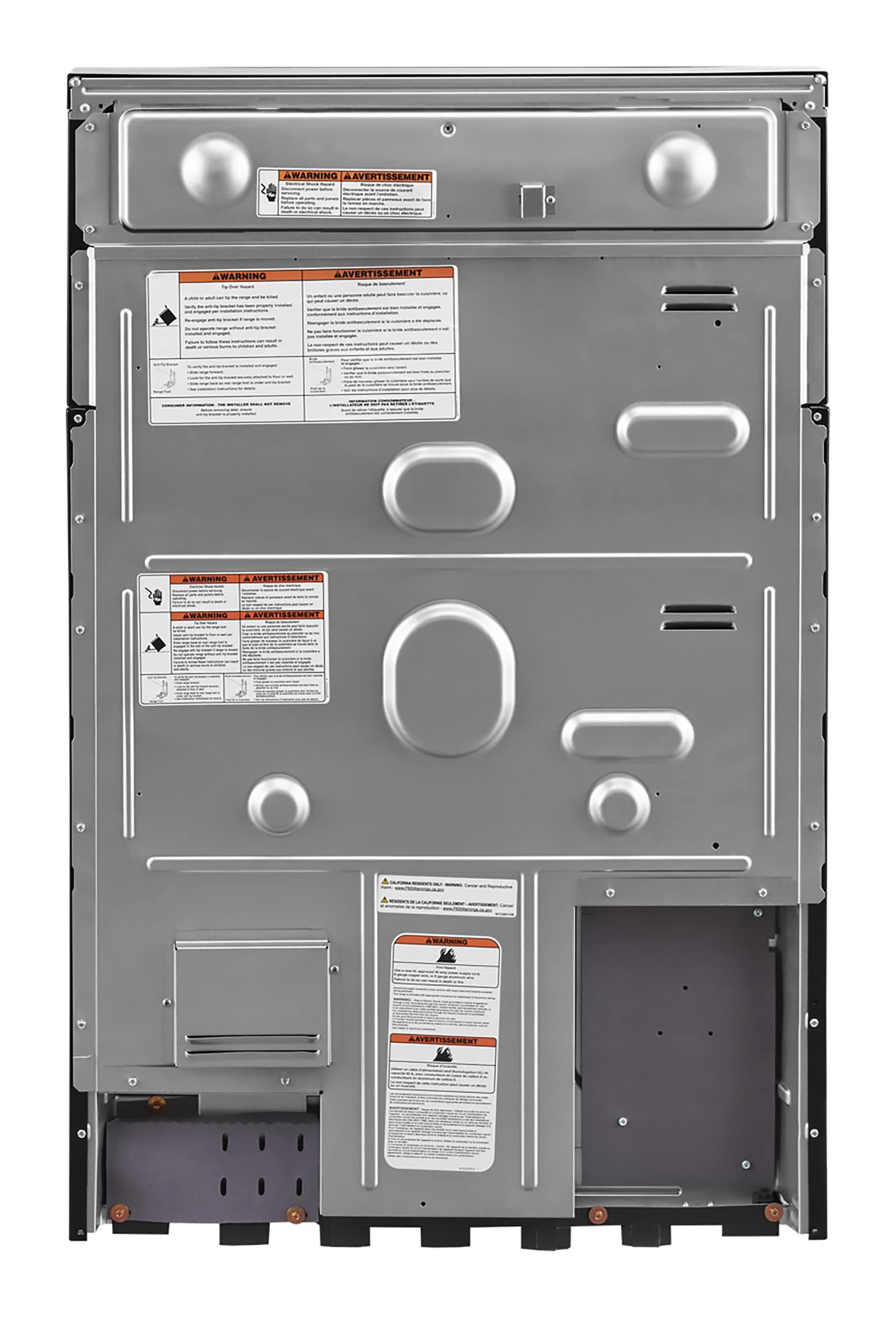 Estufa Eléctrica Doble con Horno de Convección y Cubierta de Vidrio de 30 pulgadas, 5 quemadores y 4.2 pies cúbicos / 2.5 pies cúbicos de capacidad, acero inoxidable resistente a huellas dactilares.