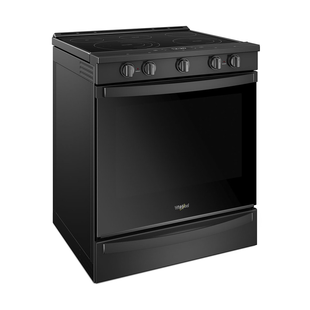 Estufa Eléctrica de Empotrar con freidora de aire y 5 quemadores de vidrio de 30 pulgadas de Whirlpool (negro) - WEE750H0HB