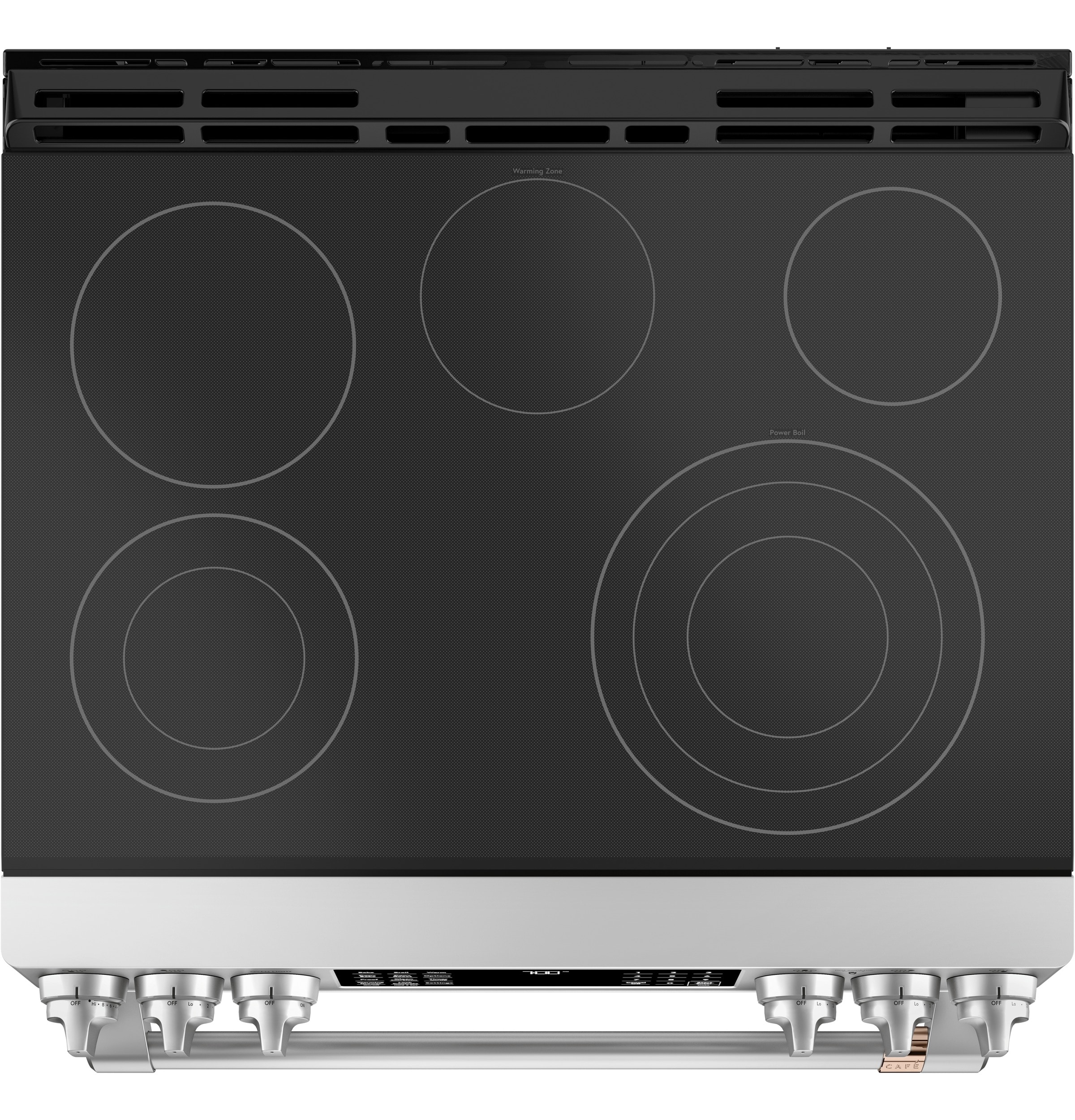 Estufa eléctrica de empotrar con horno de convección de aire frito, 5 quemadores y cubierta de vidrio de 30 pulgadas (5.7 pies cúbicos, acero inoxidable)