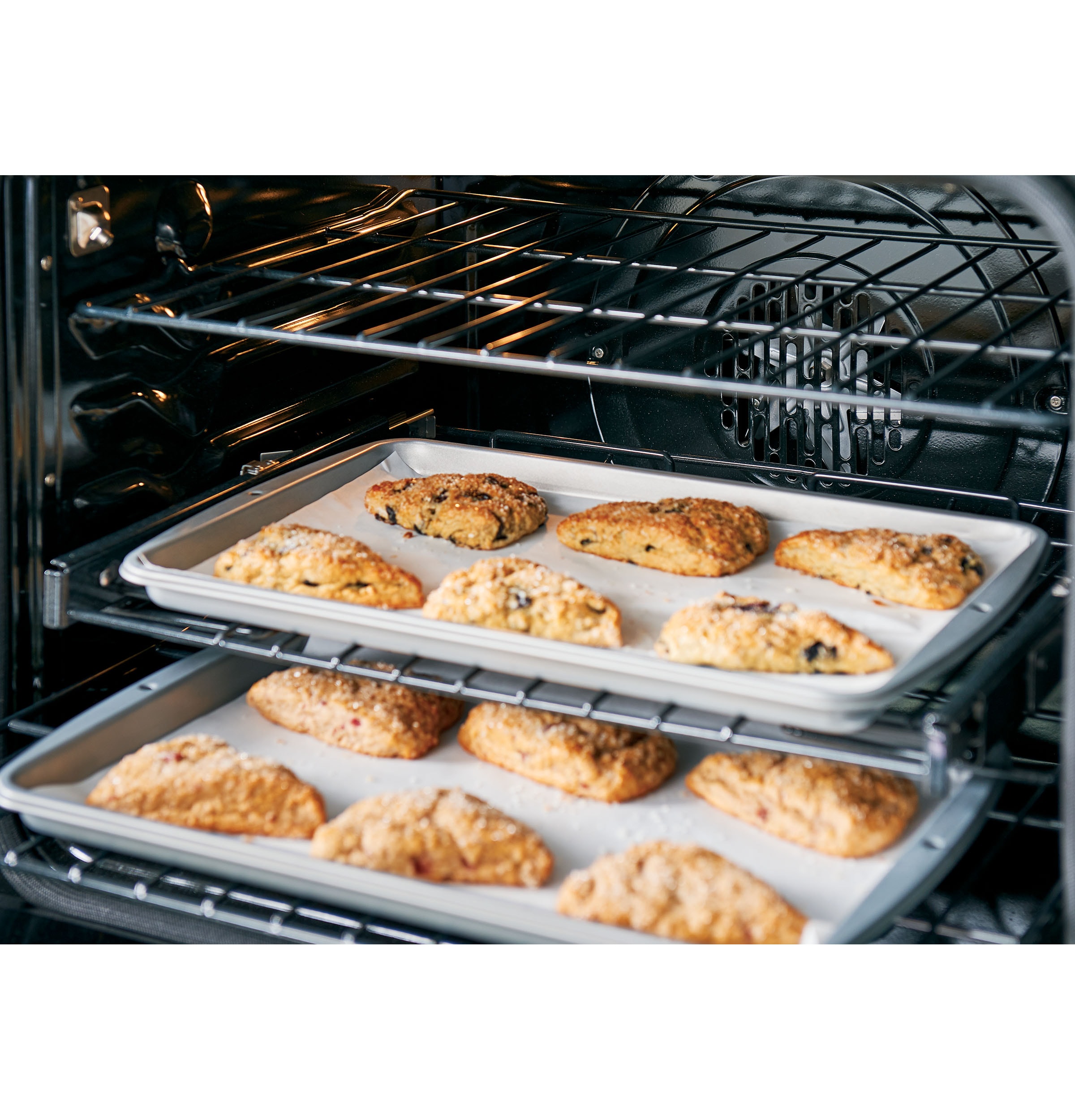 Estufa eléctrica de empotrar con horno de convección de aire frito, 5 quemadores y cubierta de vidrio de 30 pulgadas (5.7 pies cúbicos, acero inoxidable)